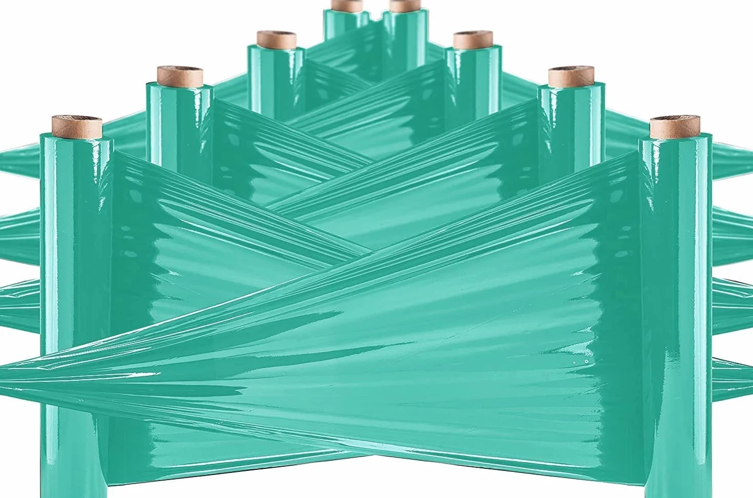 OFITURIA Pellicola per imballaggio 50 cm di larghezza e stirabile fino a 300 metri di lunghezza – Rotolo di pellicola elastica manuale per imballaggio industriale (Verde, 2)
