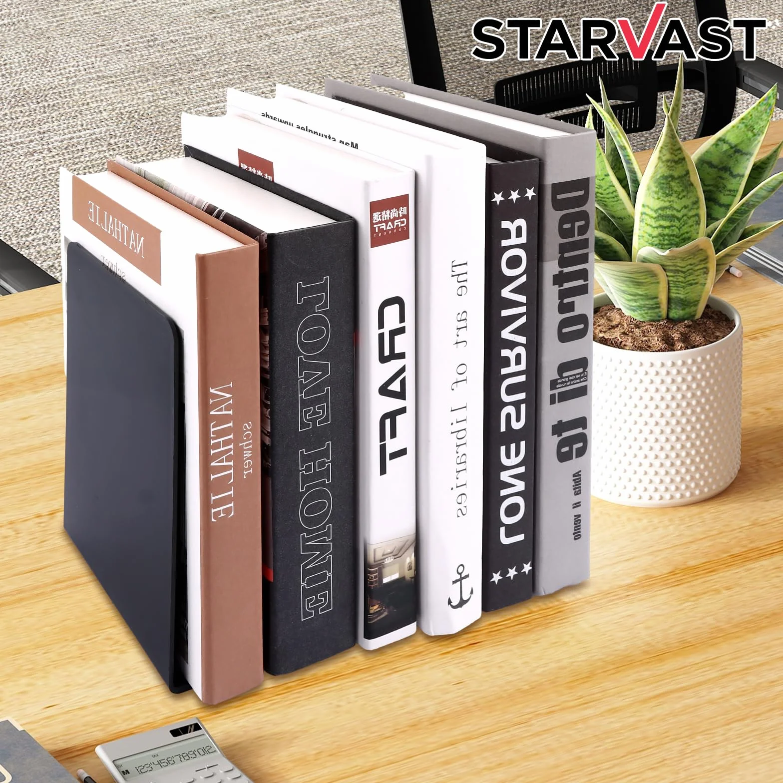 STARVAST 20 fermalibri in metallo, 17 x 12 x 11,8 cm, con tappetino antiscivolo, supporto per lettura, per scuola, ufficio e casa, nero