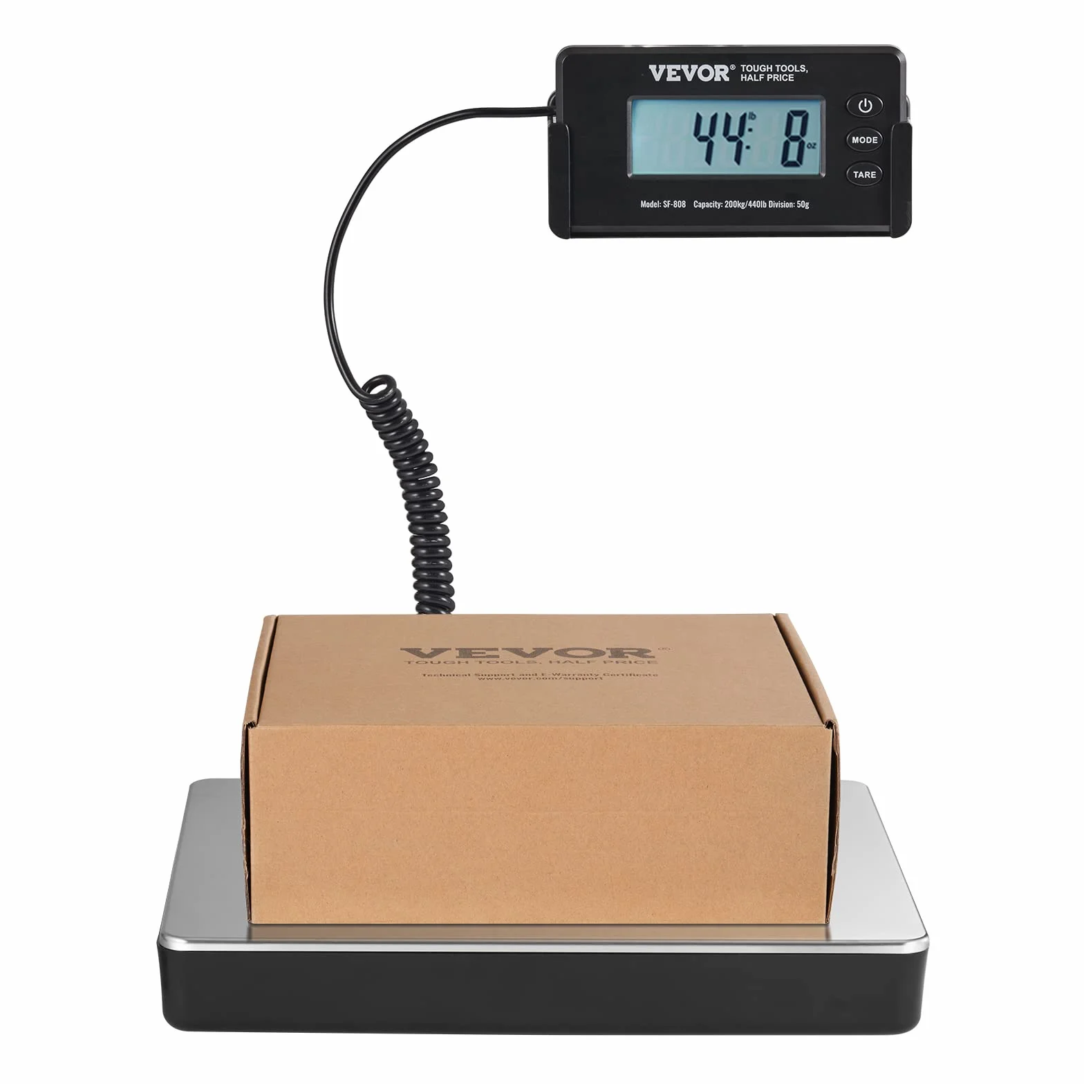 VEVOR Bilancia Digitale Pesa Pacchi Postali Commerciale ABS, 150 g-200 kg, 309 x 262 x 45 mm, Schermo LCD Tara