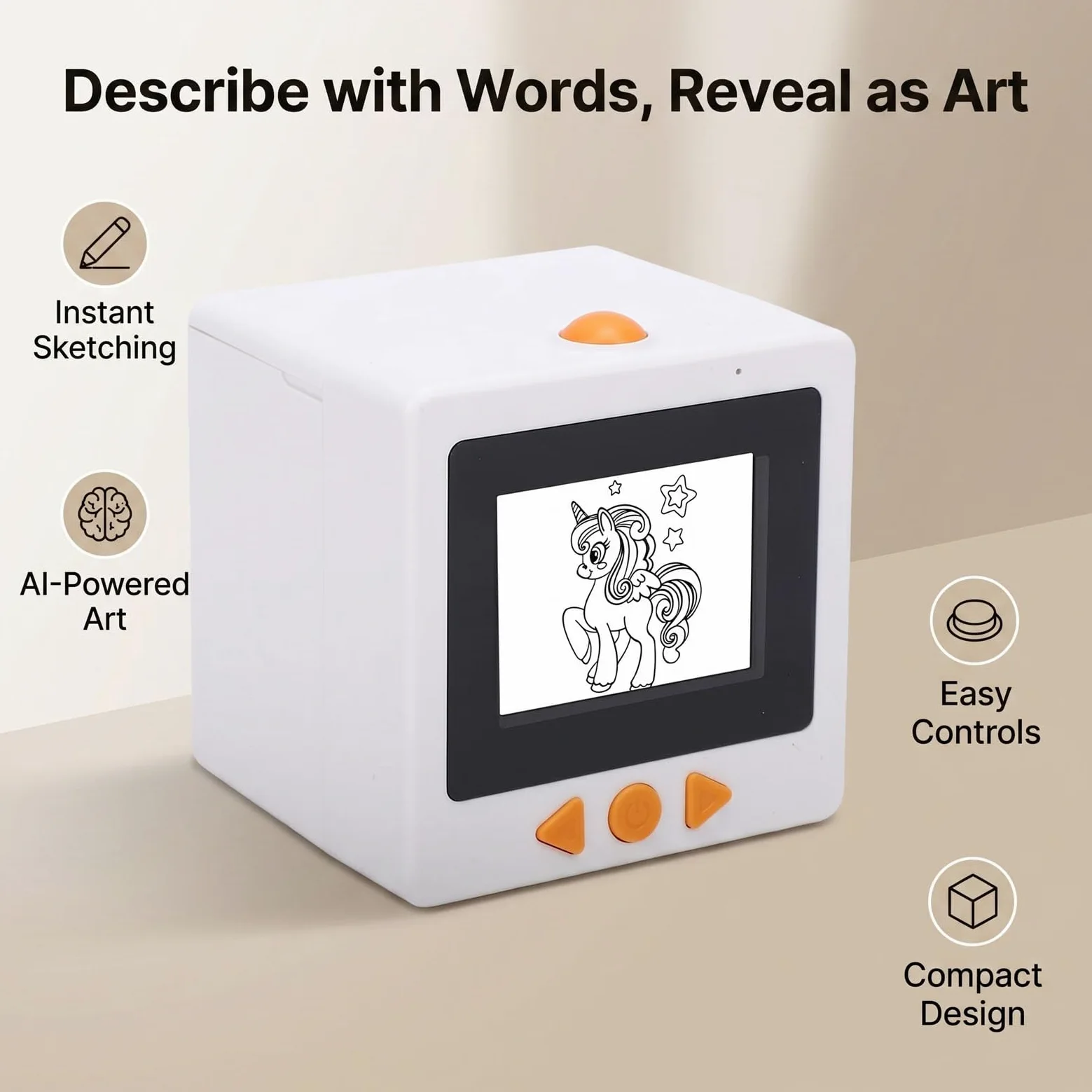 Fockety Etichettatrice Vocale Smart AI, Stampante Termica Tascabile Senza Inchiostro con Display e 2 Rotoli di Carta, Stampante per Mini Craft per Bambini e Regali Creativi