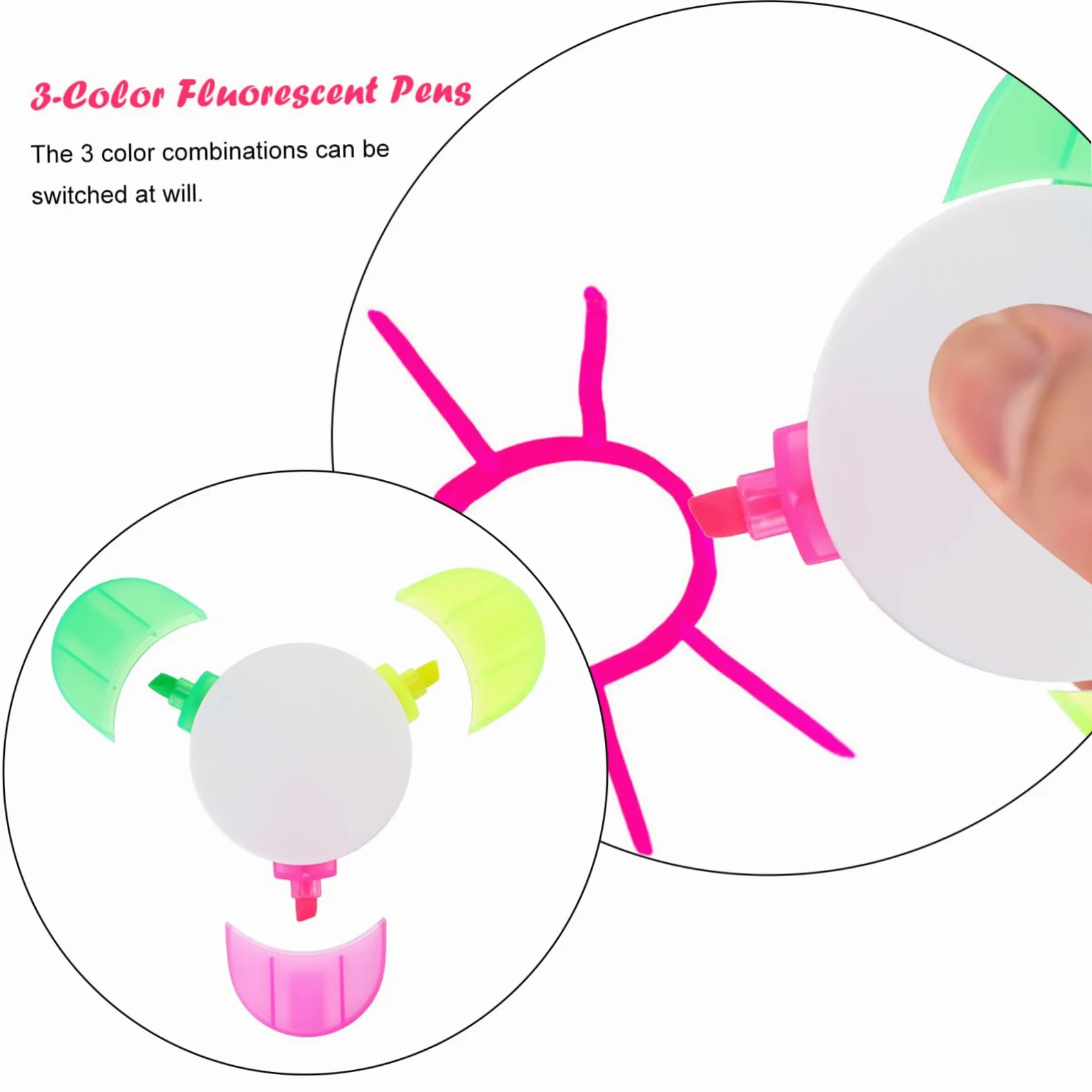 DOITOOL 3 Set Evidenziatori Penne Fluorescenti Per Journaling Design E Compatto Per Decorazioni 5 Pezzi * 3