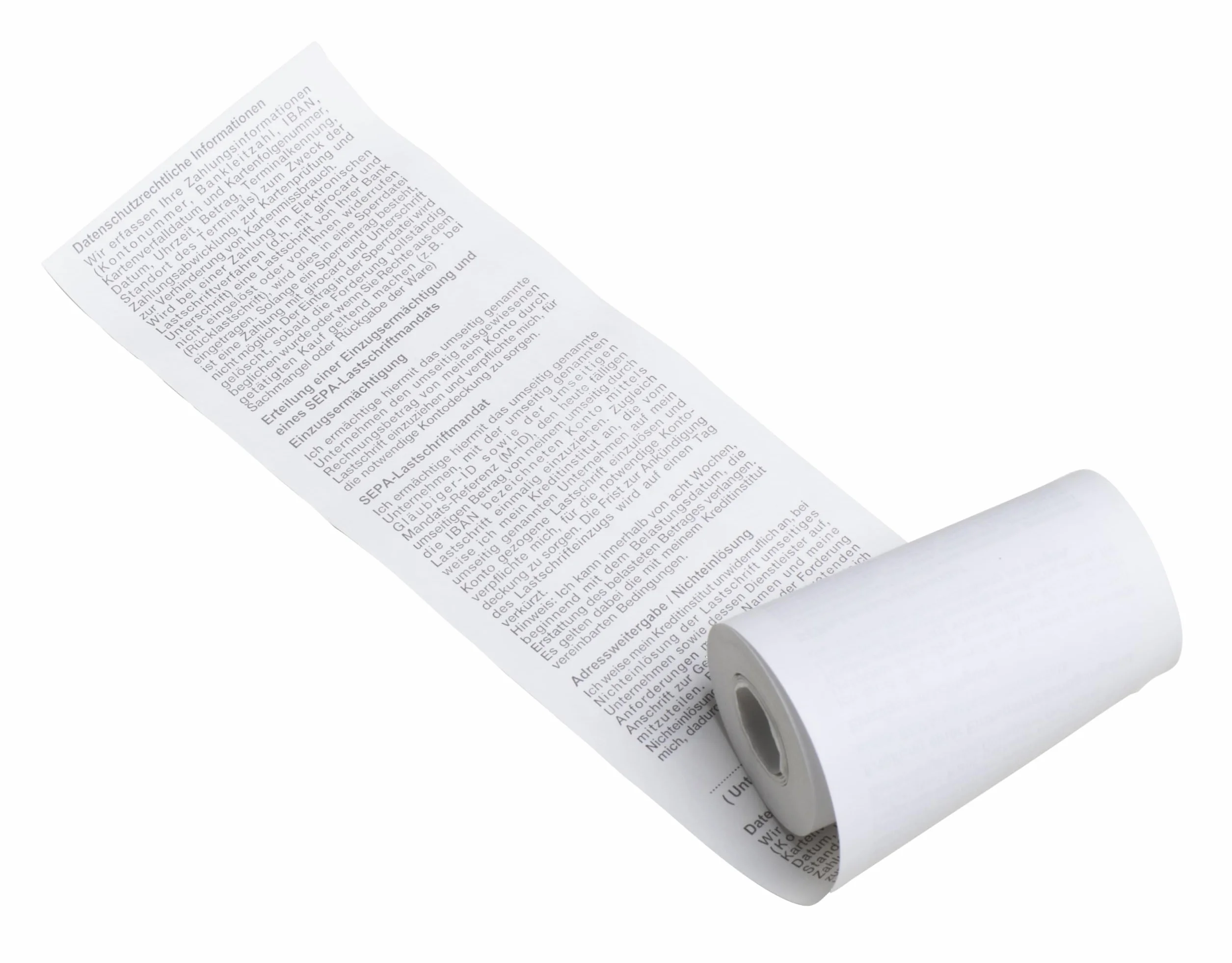 Exacompta 44808DE - Confezione da 60 rotoli di carta termica senza plastica, 1 strato, larghezza: 57 mm, lunghezza: 14 m, diametro: 12 mm, 48 g/m², stampa sul retro per carta SEPA