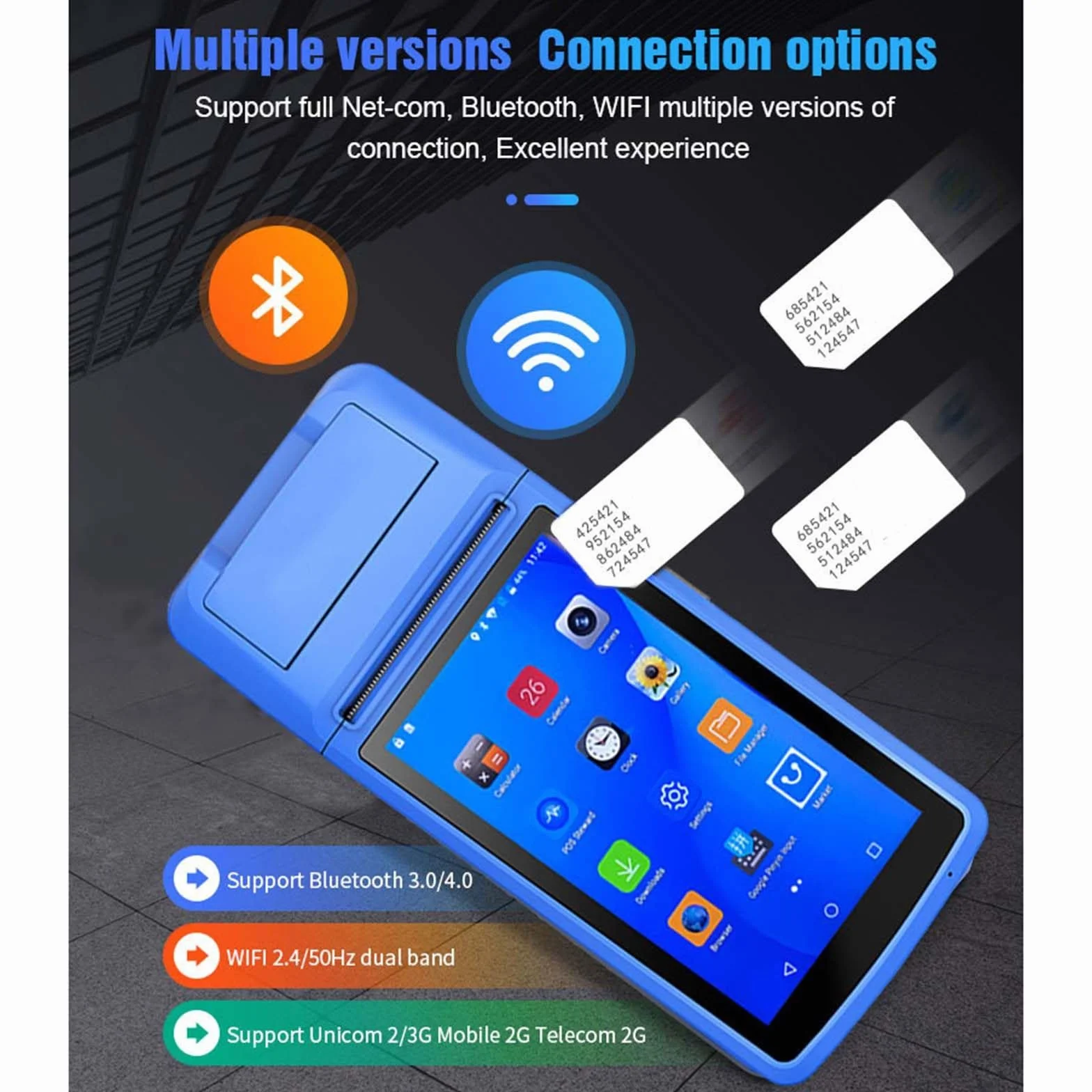 Registratore di Cassa Portatile multilingue con ordinazione Wireless Registratore di Cassa Portatile con Stampante POS Bluetooth