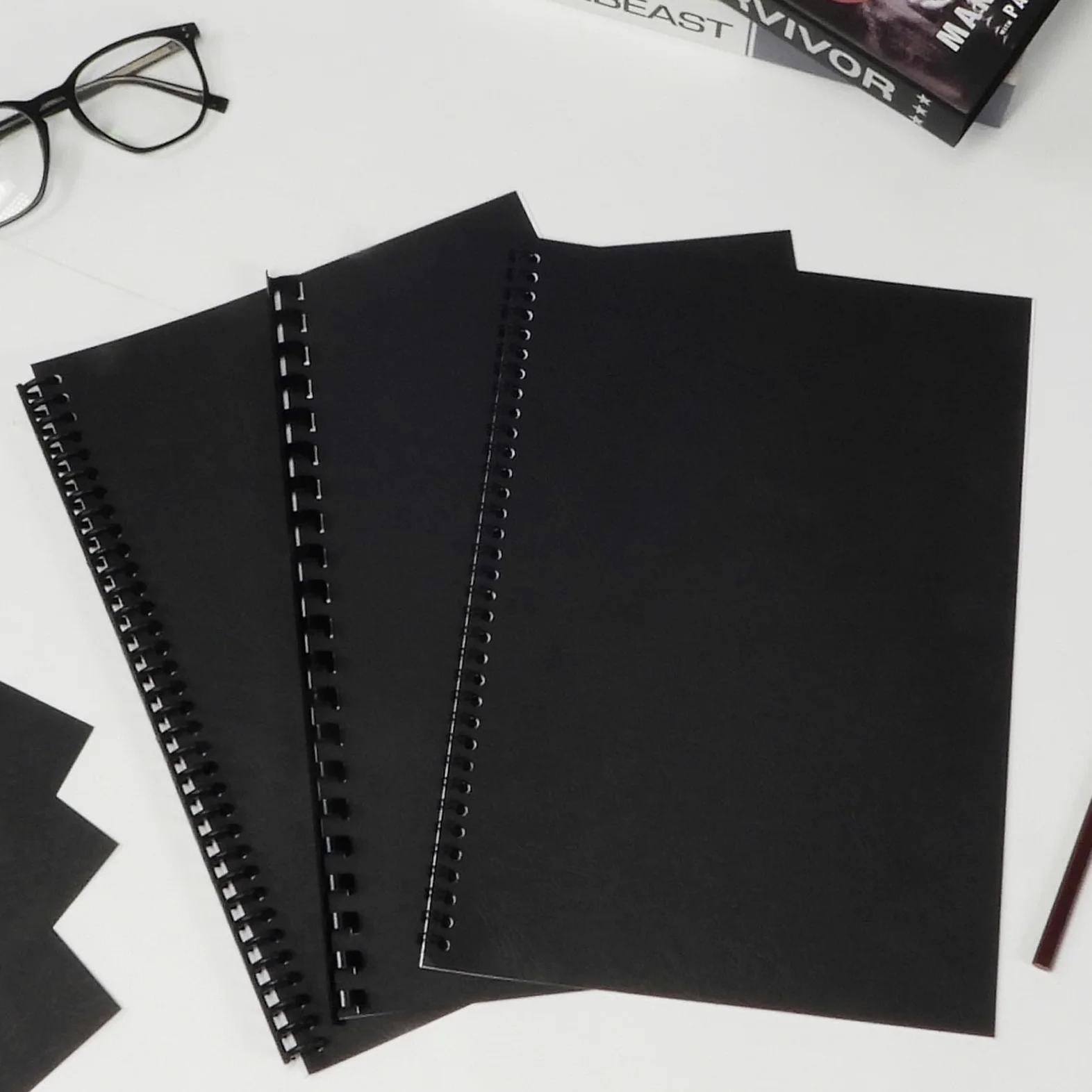 Rayson LBC230G-100BK - Copertina per rilegatura in pelle, 12 mm, 21 x 28 cm, colore: nero, confezione da 100