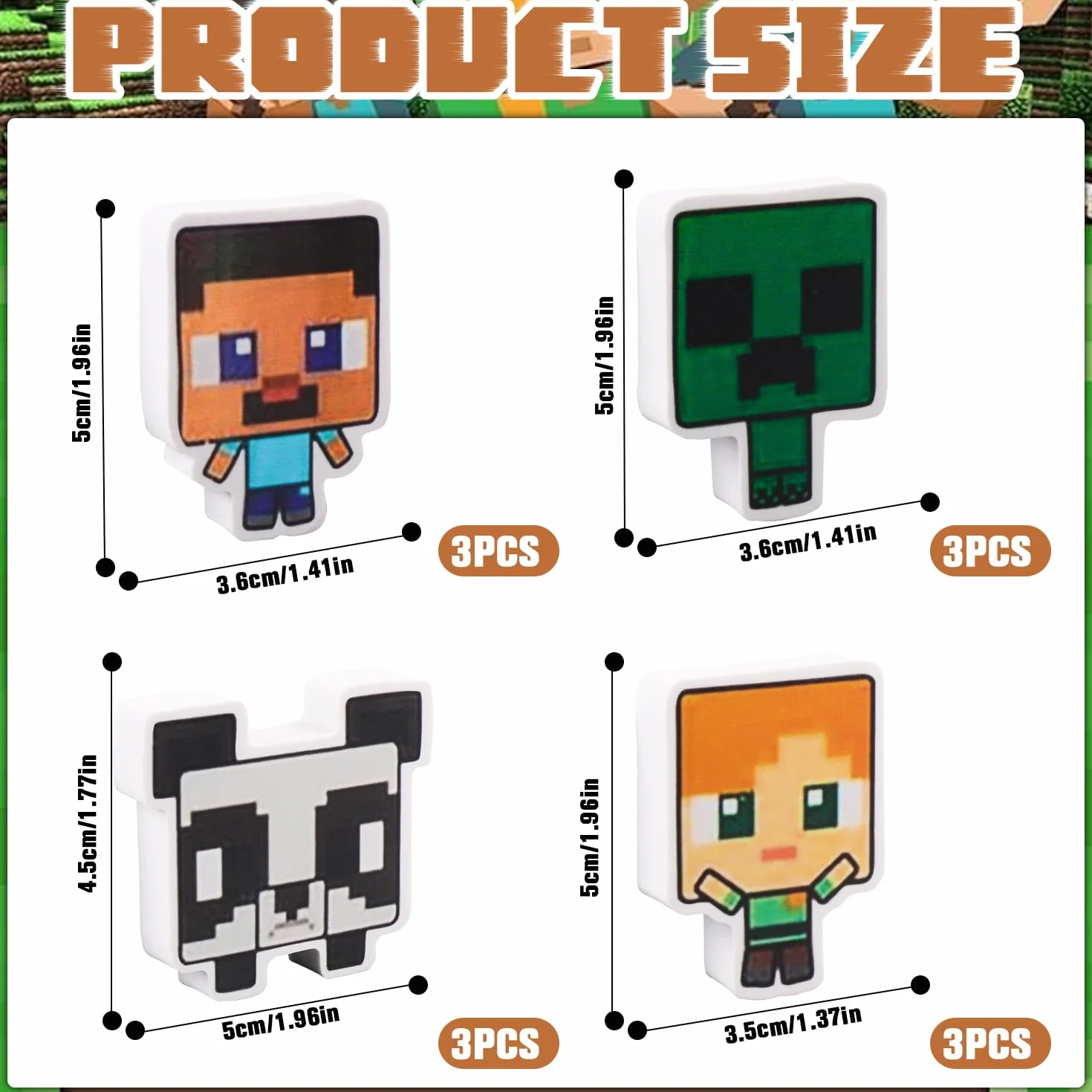 Gomme per Videogiochi 4,8 cm x 3,8 cm - Confezione da 12 - Regalo Compleanno Gamer
