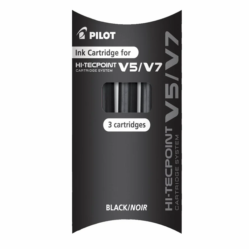 Pilot BXS-IC-B-S3 Pack de 3 recambios V5/V7, negro