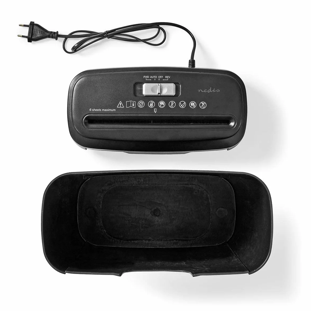 Distruggi documenti - 6x pagine A4-10 l - Standard di sicurezza: DIN 2-190 W - Nero
