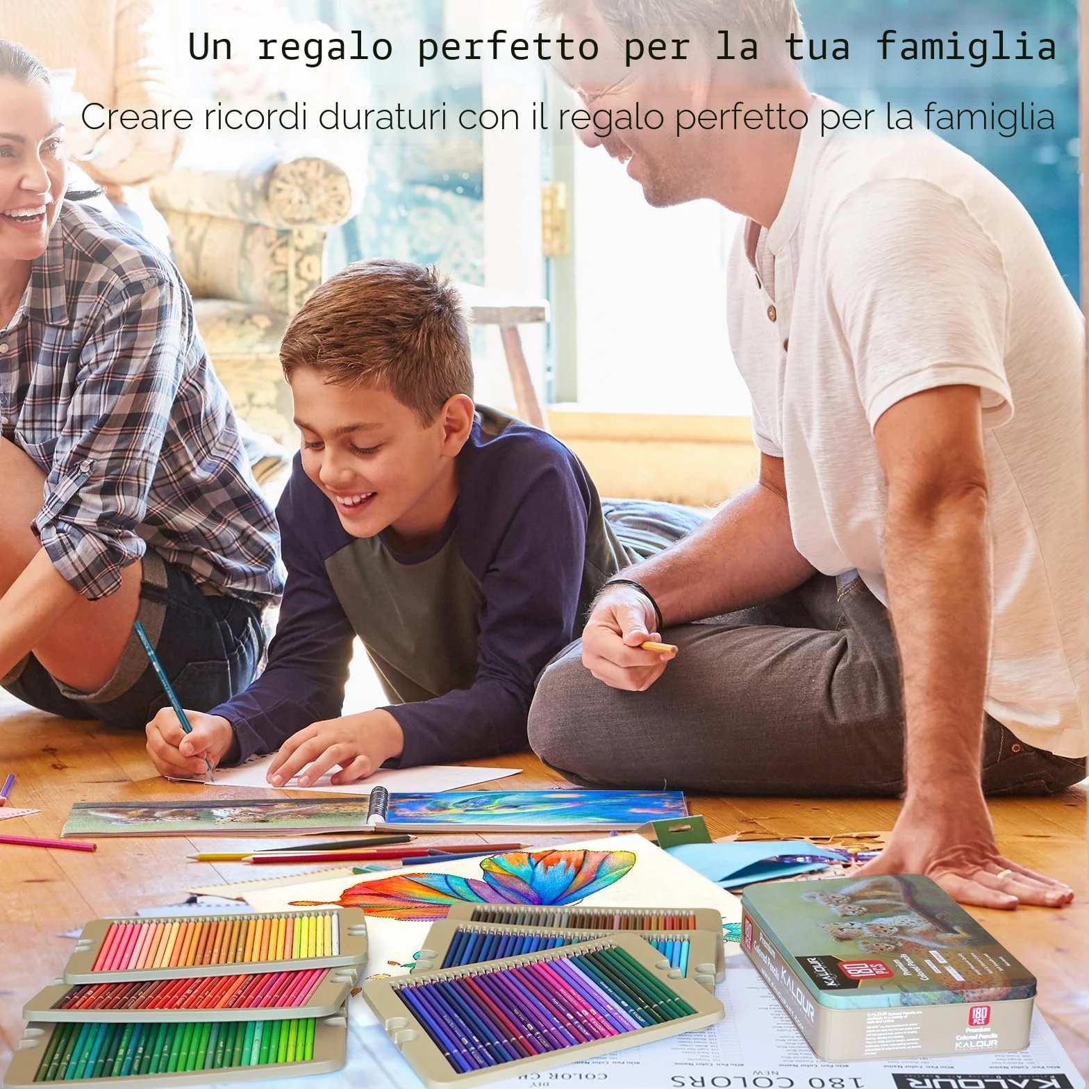 KALOUR PDAS - Set di 180 matite colorate per adulti e artisti, pigmenti ricchi con nucleo morbido, 15 matite metalliche, 6 matite neon, ideale per colorare, disegnare, schizzare, sfumature, colori
