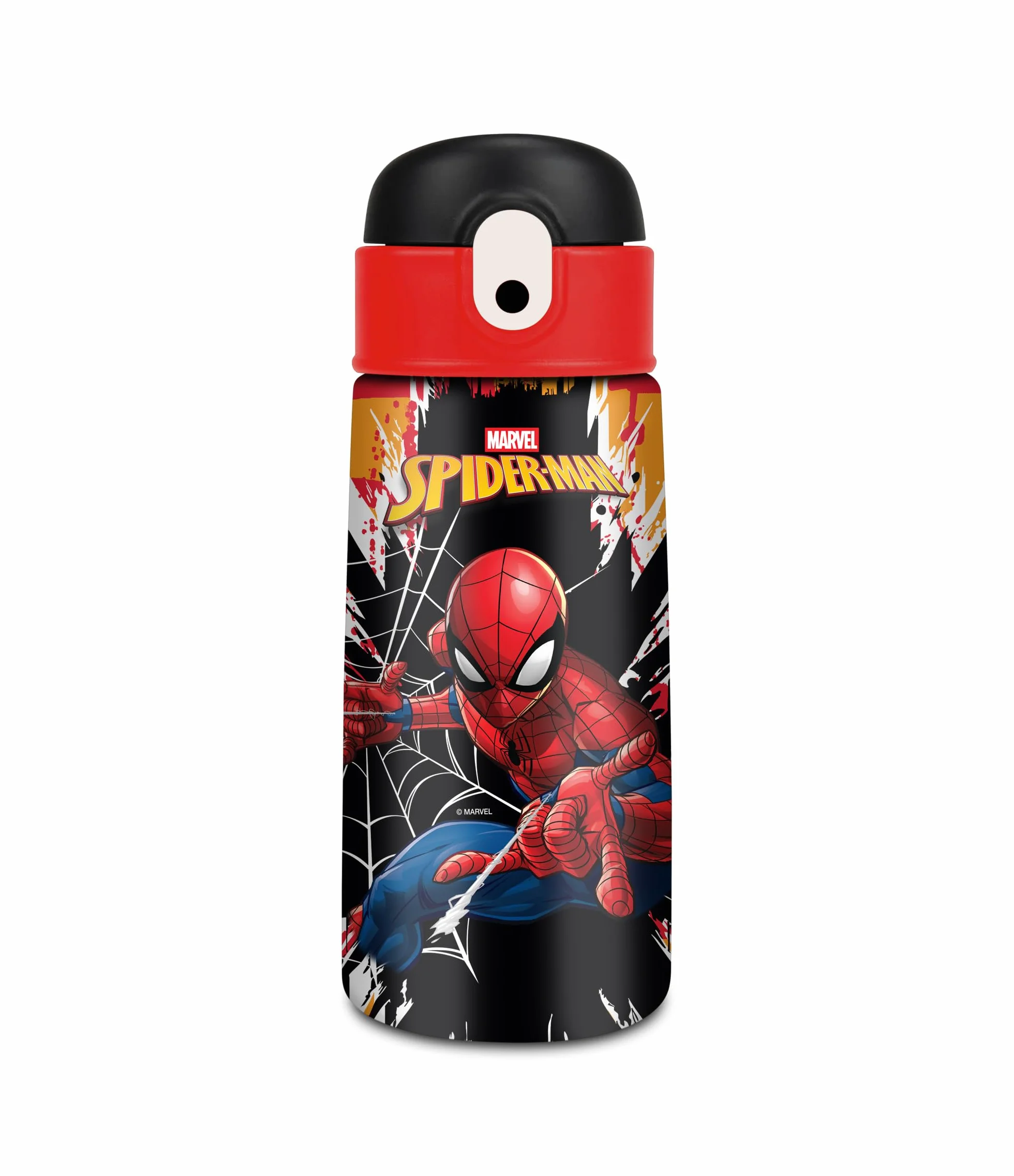 Seven Borraccia Kid Spiderman, Blu, 460 ml, Acciaio Inox, BPA free, Ermetica, Caldo 12h/freddo 24h, A prova di perdite, Riutilizzabile, Scuola, Sport, Viaggio, Bambino