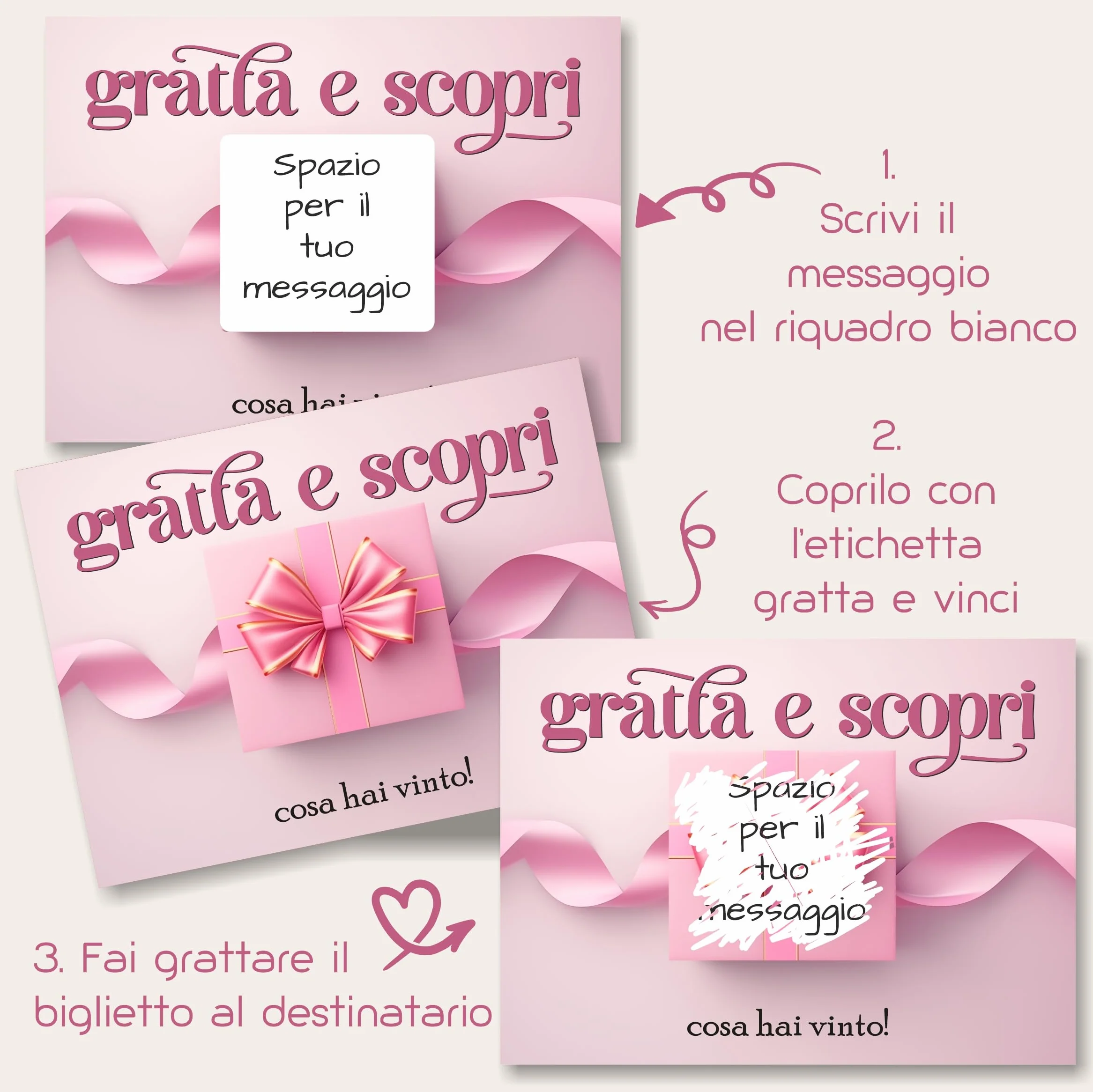 Biglietti Gratta e Vinci Personalizzati per Feste Made in Italy 48 Pezzi