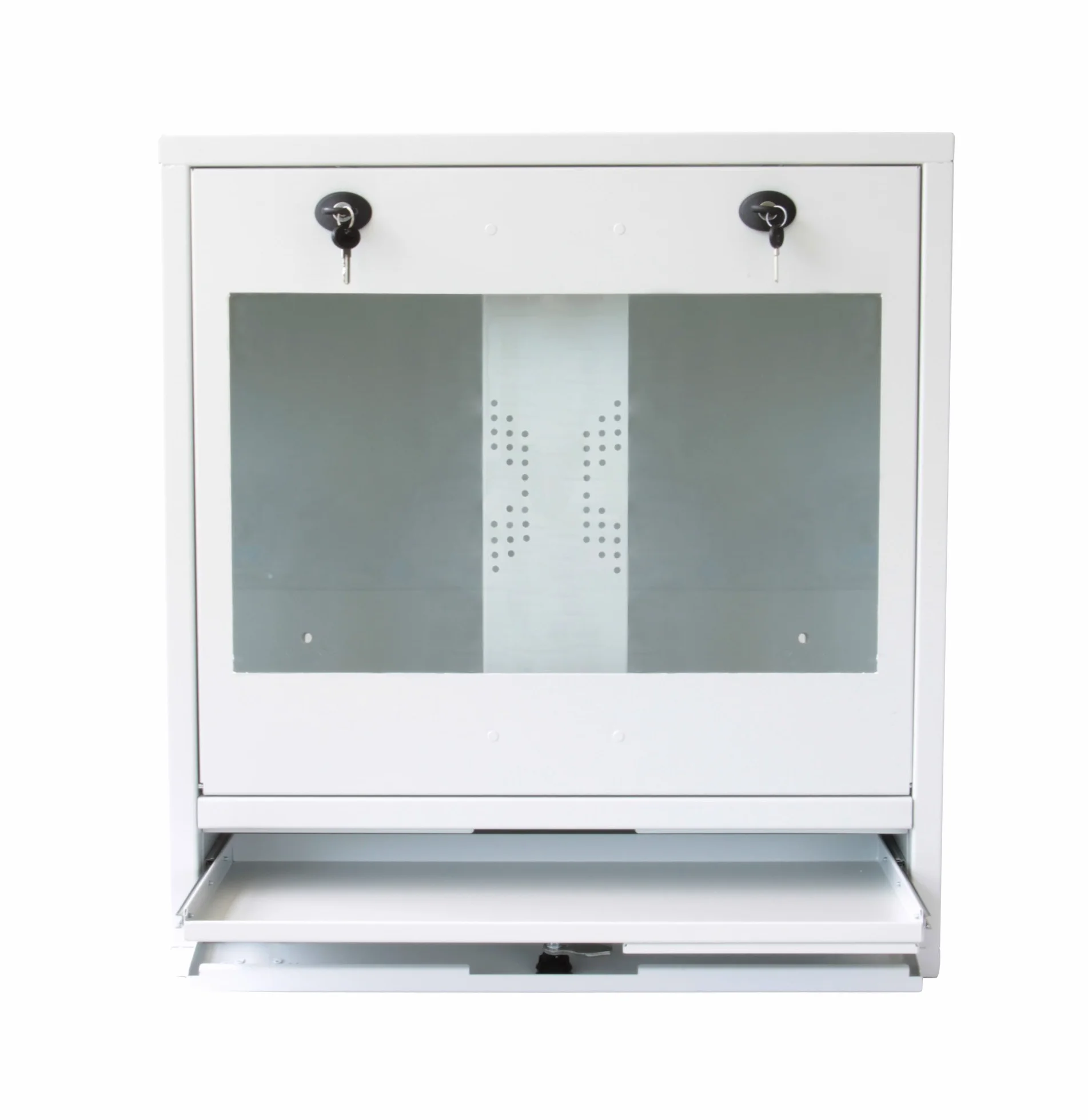 Techly Professional 104899 Armadio di Sicurezza per PC, Monitor LCD e Tastiera Bianco Bianco