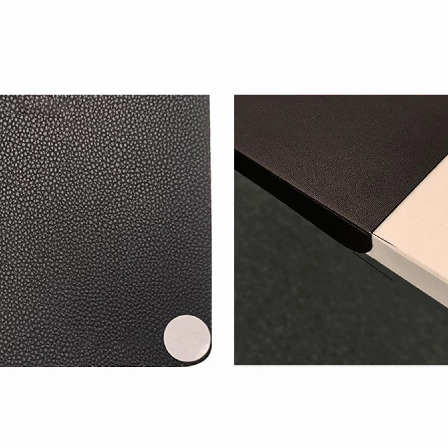 Lifup Sottomano da Scrivania in Similpelle Impermeabile, Struttura in Acciaio con Profilo a L, Nero 40 x 30 x 2 cm