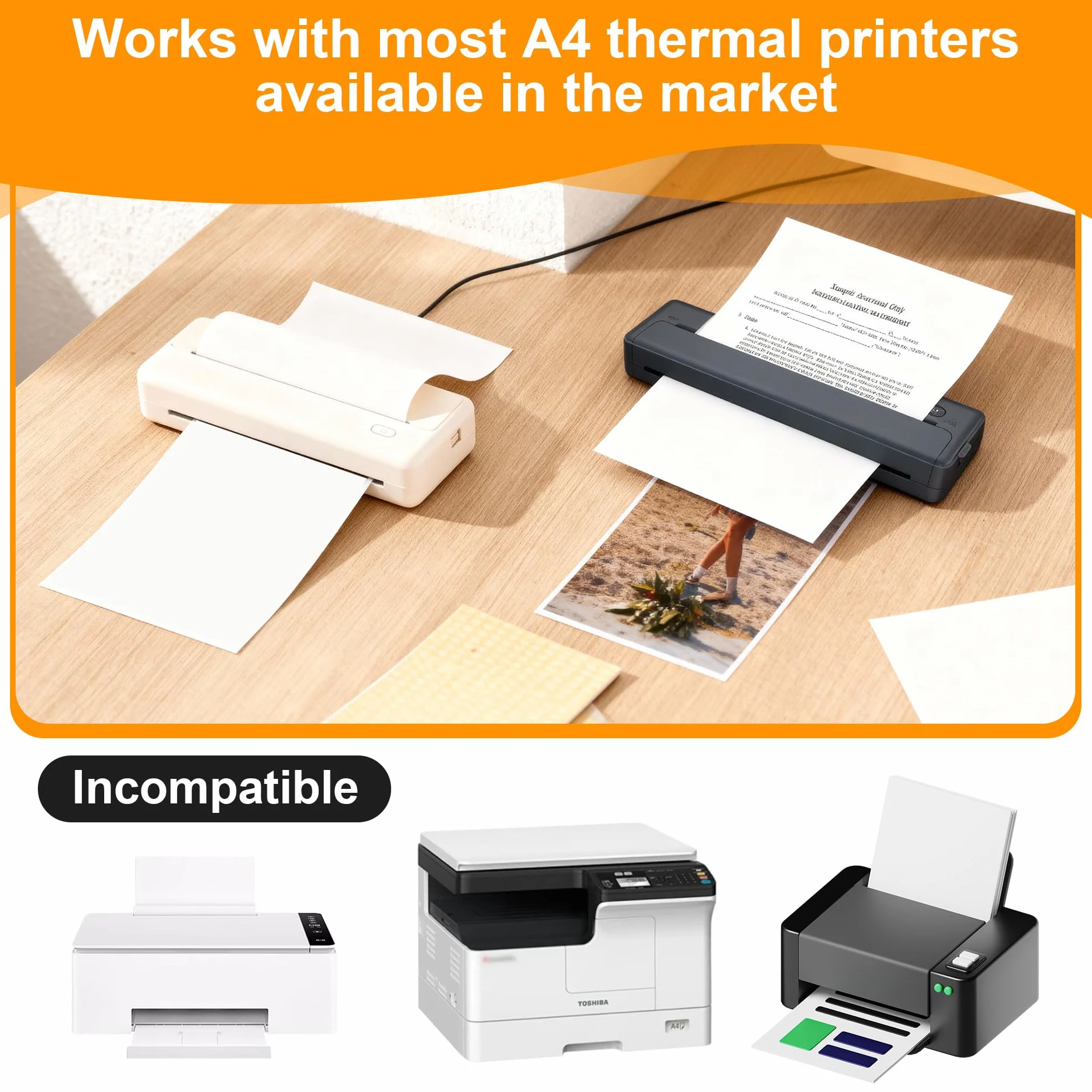 Carta termica A4 210x297 mm pieghevole per stampanti termiche 200 fogli