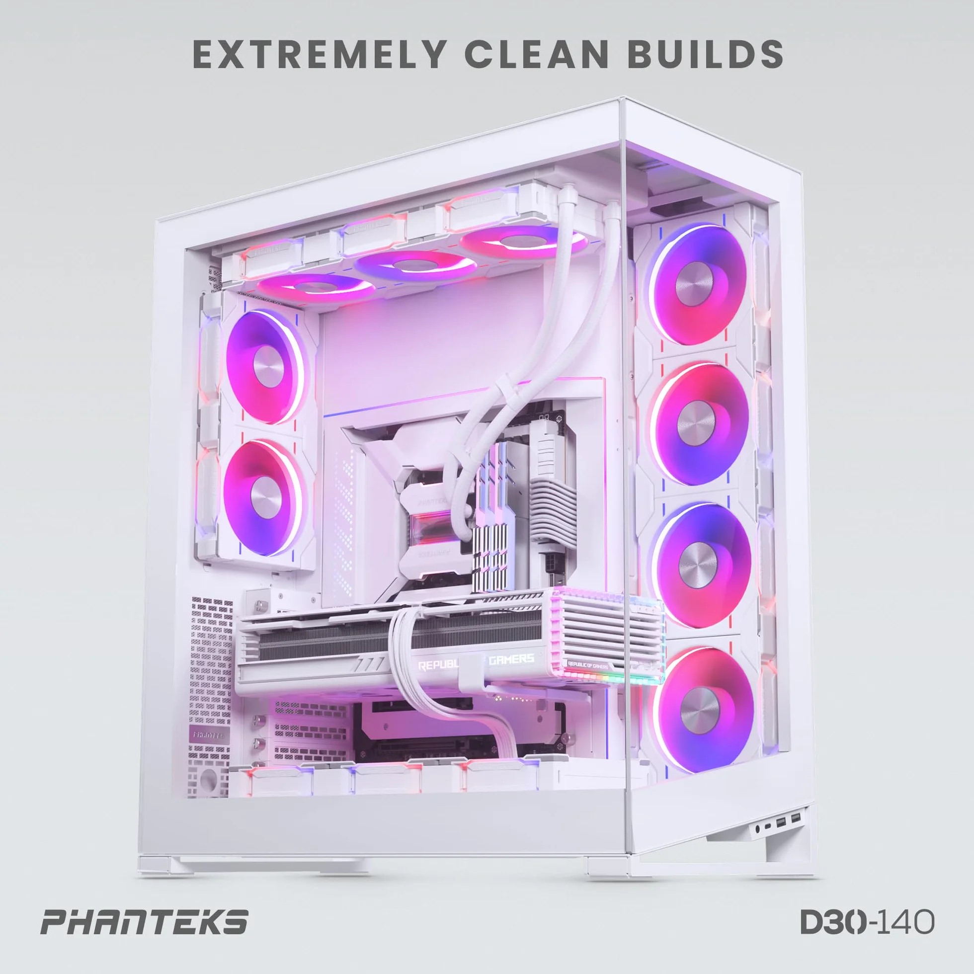 Phanteks D30 PWM Regular Airflow, D-RGB Lüfter - 140mm, weiß