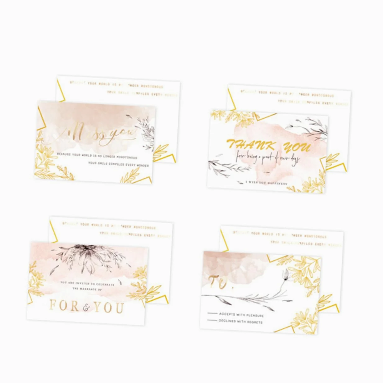 Tofficu 72sets Biglietti Gildati Con Buste Design Per e Anniversari Biglietti Compleanno e Congratulazioni Casual
