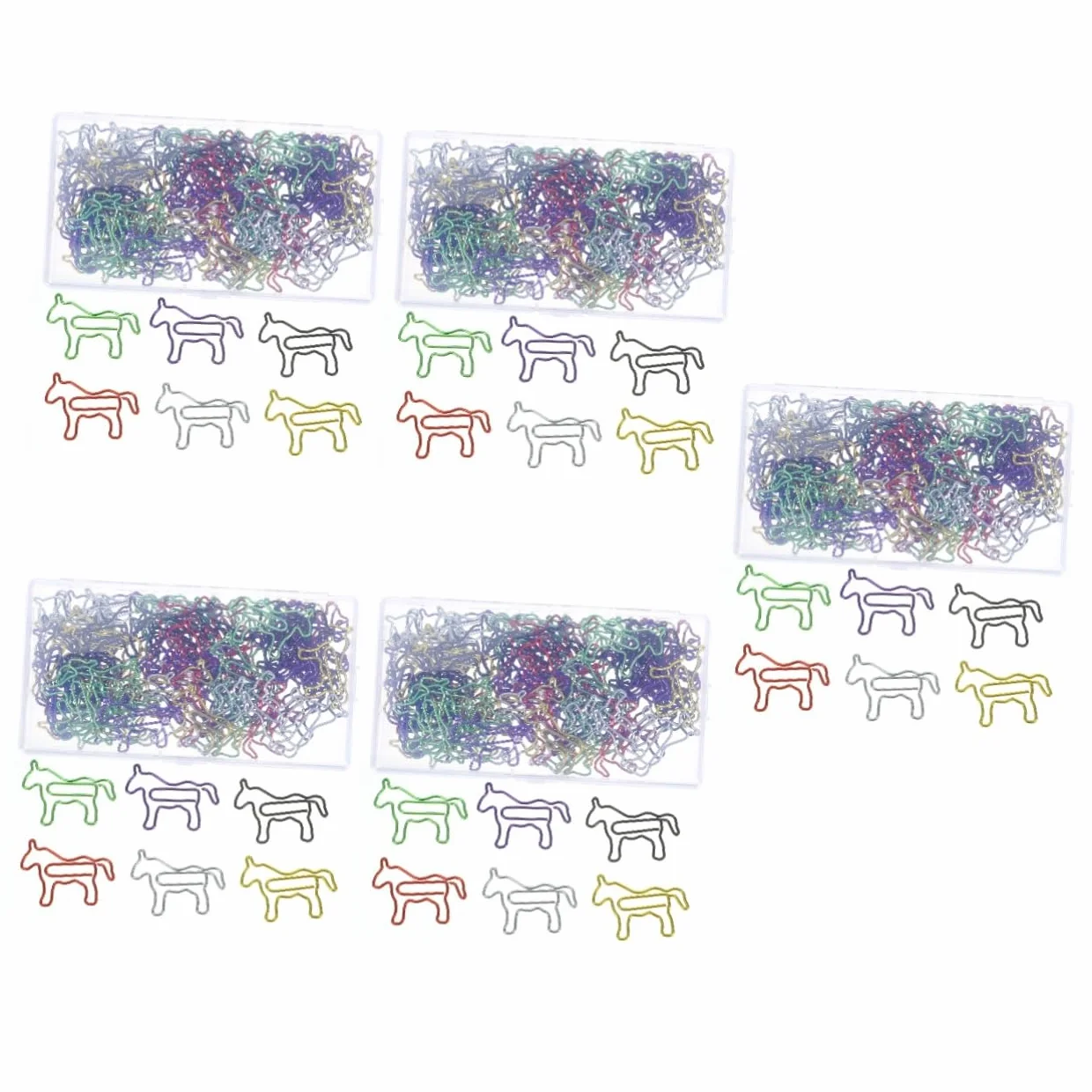 DOITOOL 5 Set Fermacarte Colorati Cavallo Clip Per Ufficio E Casa Decorativi E Pratici Per Documenti E Cancelleria 80 Pezzi * 5