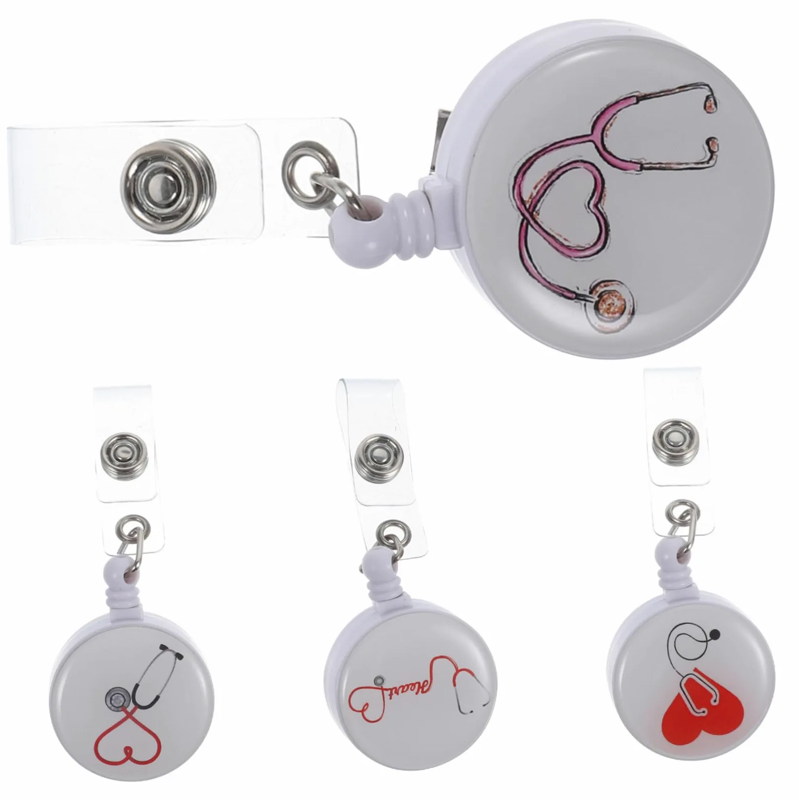 LALAFINA 20pezzi Portabadge Retrattile Per Con Clip Girevole Da Pratico e Leggero Design Elegante Per Id e Badge Ospedale Scuola e Lavoro
