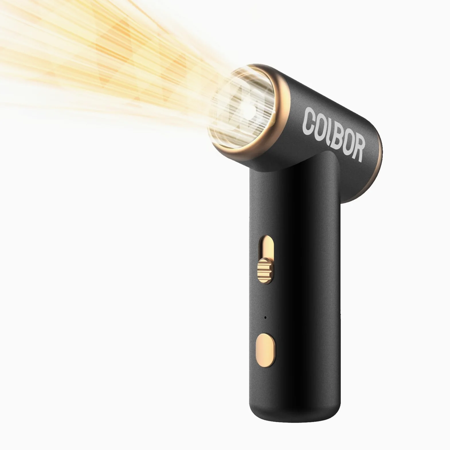 Colbor AirMaxx A1 - Soffiatore d'aria elettrico, 10000 giri/min, senza fili, con luce LED e ugello, pulitore ad aria compressa ricaricabile, per tastiera PC, spolverino ad aria compressa