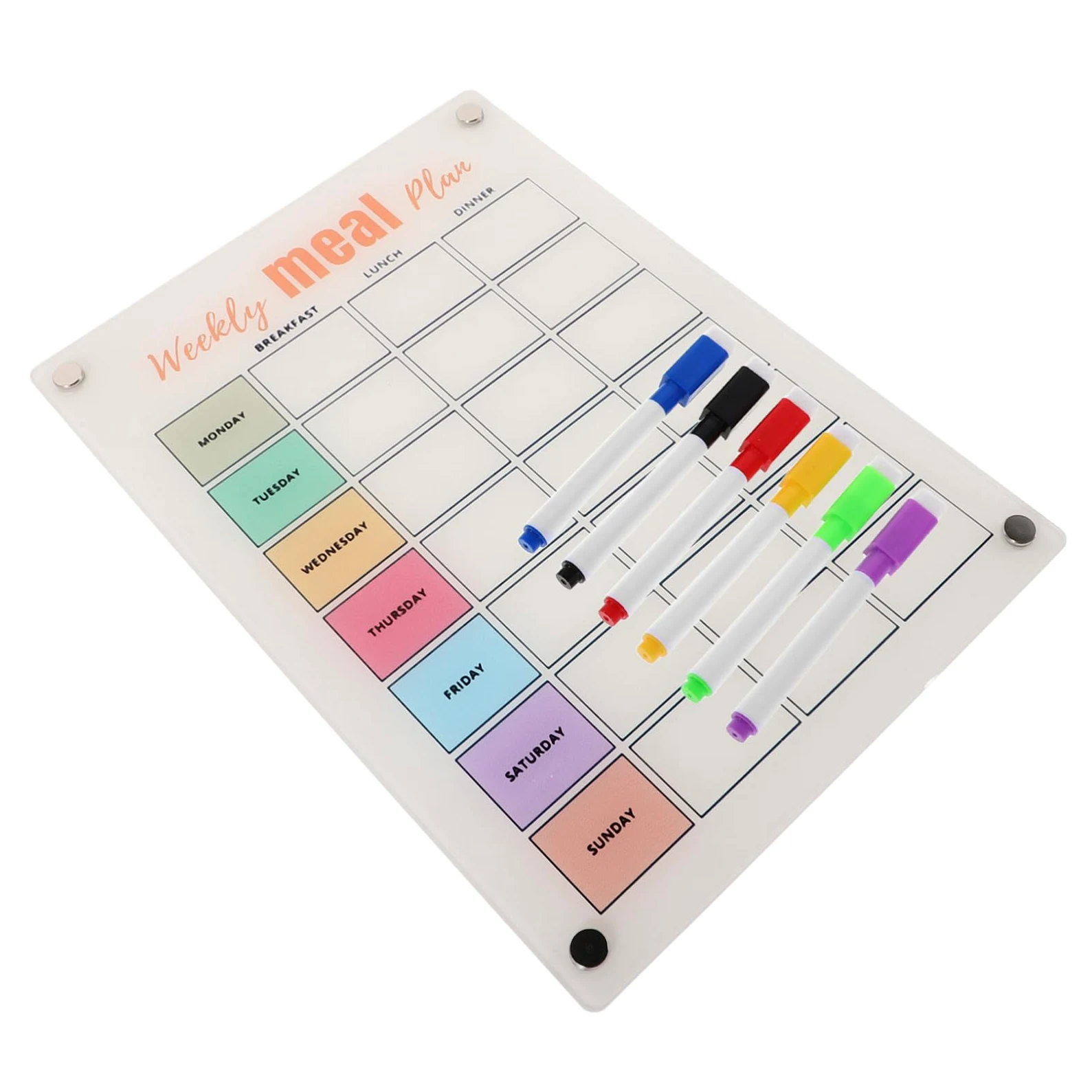 iplusmile Calendario Magnetico Cancellabile A Secco Per Frigorifero, Pianificatore Settimanale Giornaliero, Lavagna Magnetica Per Frigorifero, Parete, Porta, Spesa, Menu, Programma