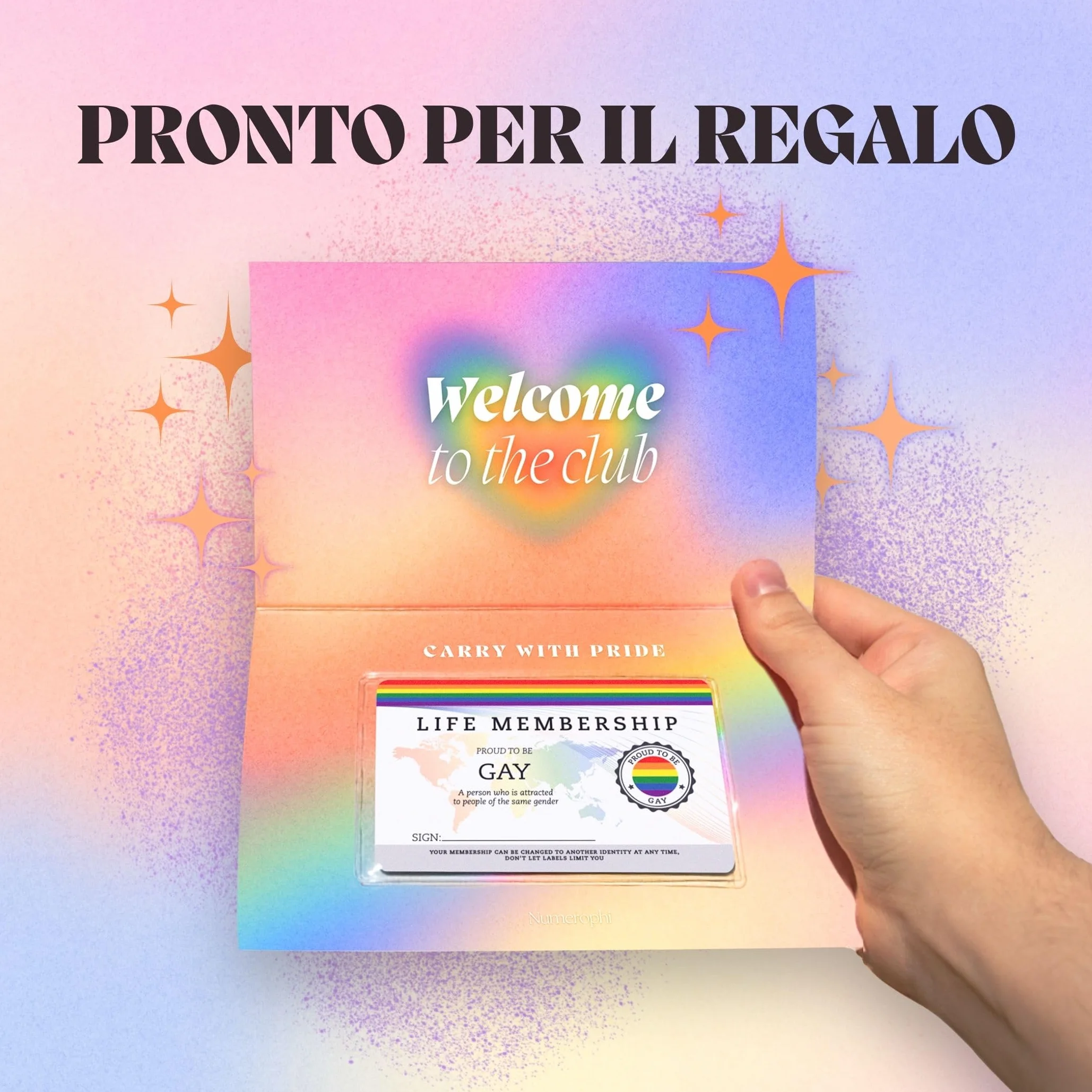 Tessera Orgoglio Gay, Accessori LGBTI, PVC, Regalo Inclusivo