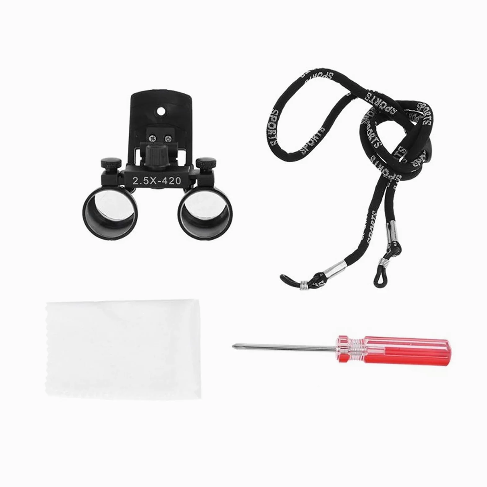 Lente d'ingrandimento, lente d'ingrandimento della fascia, lente di ingrandimento dentale 2,5x 3,5x binoculare, lente in vetro ottico chirurgico, lente a clip per dentista (Lightning Deals-3,5X)