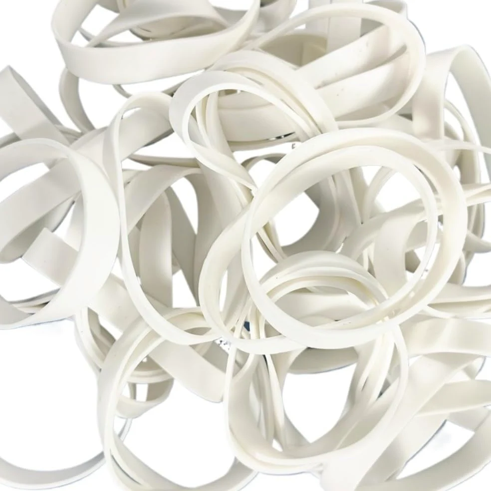 Elastici,Elastici in Gomma da Ufficio, 50 pezzi di elastico bianco grande in gomma, cordoncino elastico resistente da 5 mm, elastici robusti for uso scolastico, domestico e in ufficio(50x5x1.5mm)