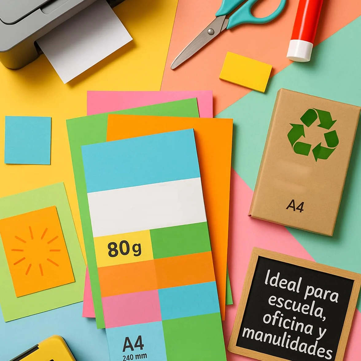OFITURIA Fogli colorati, Confezione da 1000 Fogli A3 80 g – Carta colorata per hobby creativi, stampante, scrapbooking – Fogli colorati (Arancione, 1000 fogli)