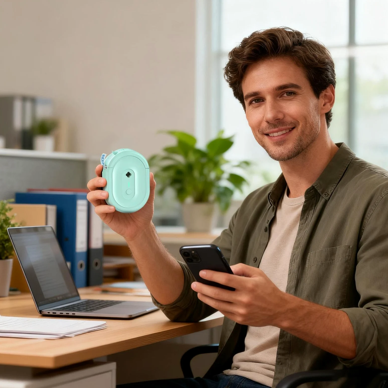 Stampante Per Etichette Stampa termica portatile wireless senza inchiostro | Stampante Per Etichette Adesive Termiche Wireless per casa ufficio insegnanti studenti fai da te cucina dispensa