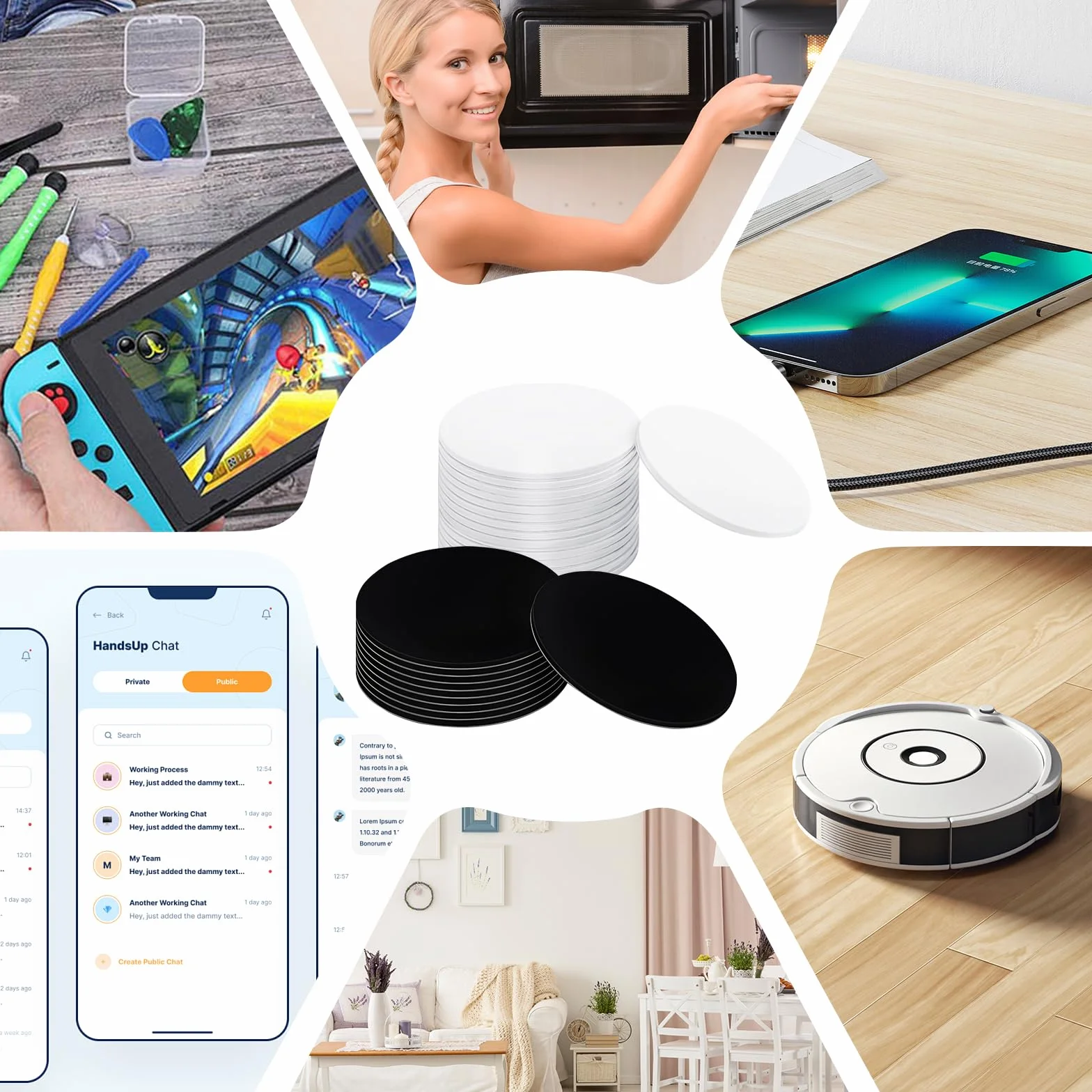 NFC Tag Ntag215 25 Pezzi Adesivi Riscrivibili 504 Byte 25 Mm Compatibili Smartphone NFC