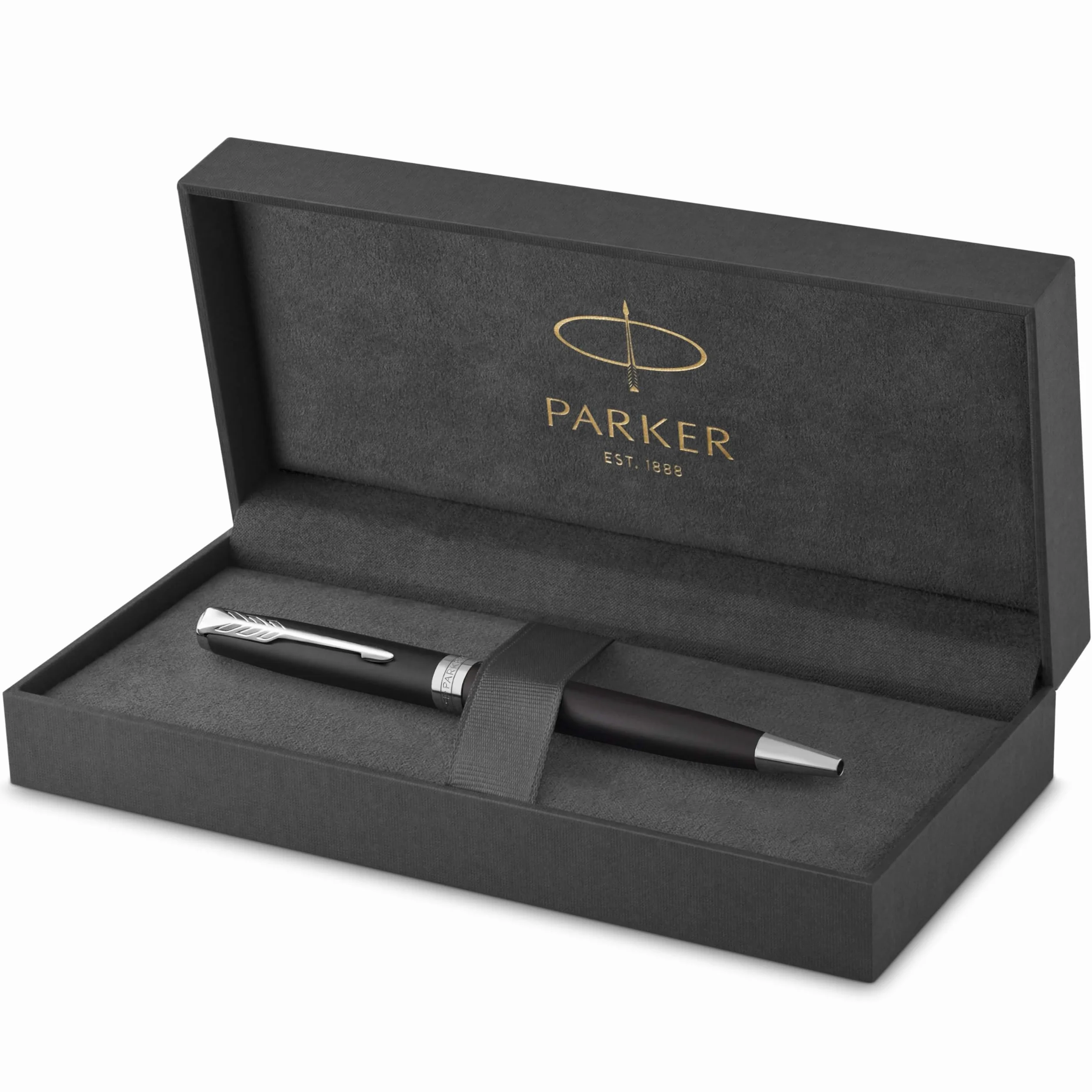 Parker Sonnet penna a sfera nero opaco finiture palladio pennino medio Confezione regalo