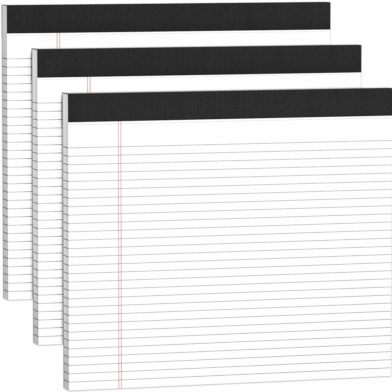 Blocchi per appunti legali 11 x 9,5 cm, a righe bianche, 30 fogli, confezione da 3