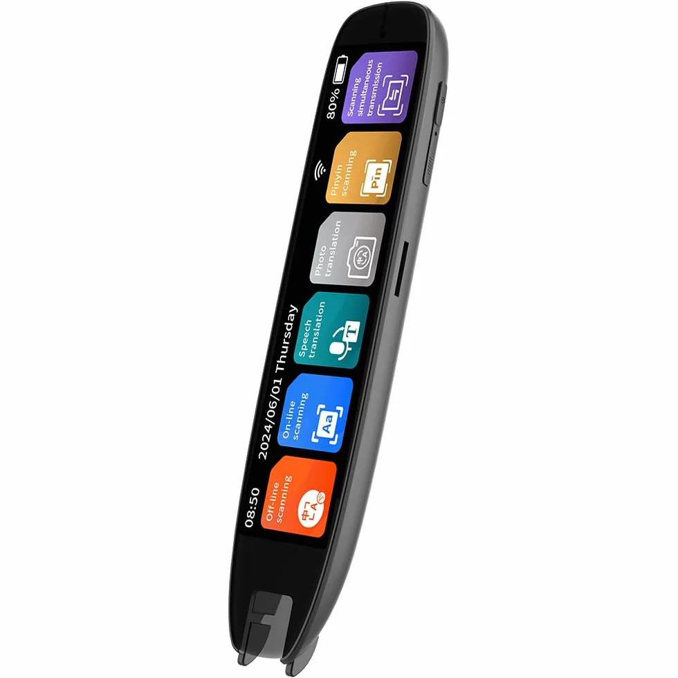 FTVOGUE Dispositivo di Traduzione Portatile con Penna per Lettore di Scansione, Scanner di Elettronico Portatile con OCR in Tempo Reale per Studenti e Viaggiatori