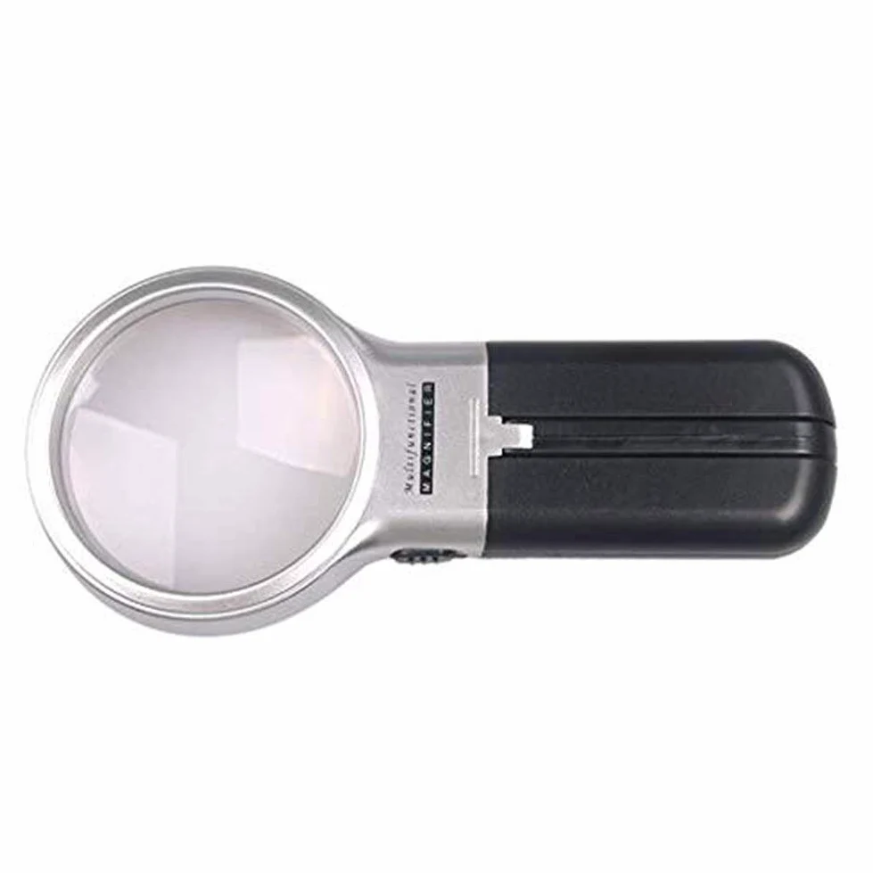 Lenti d'Ingrandimento Vetro Portatile Pieghevole, LED con Lampada per Anziani Lettura Studente Identificazione Multifunzione Portatile Lente di Vetro da Tavolo