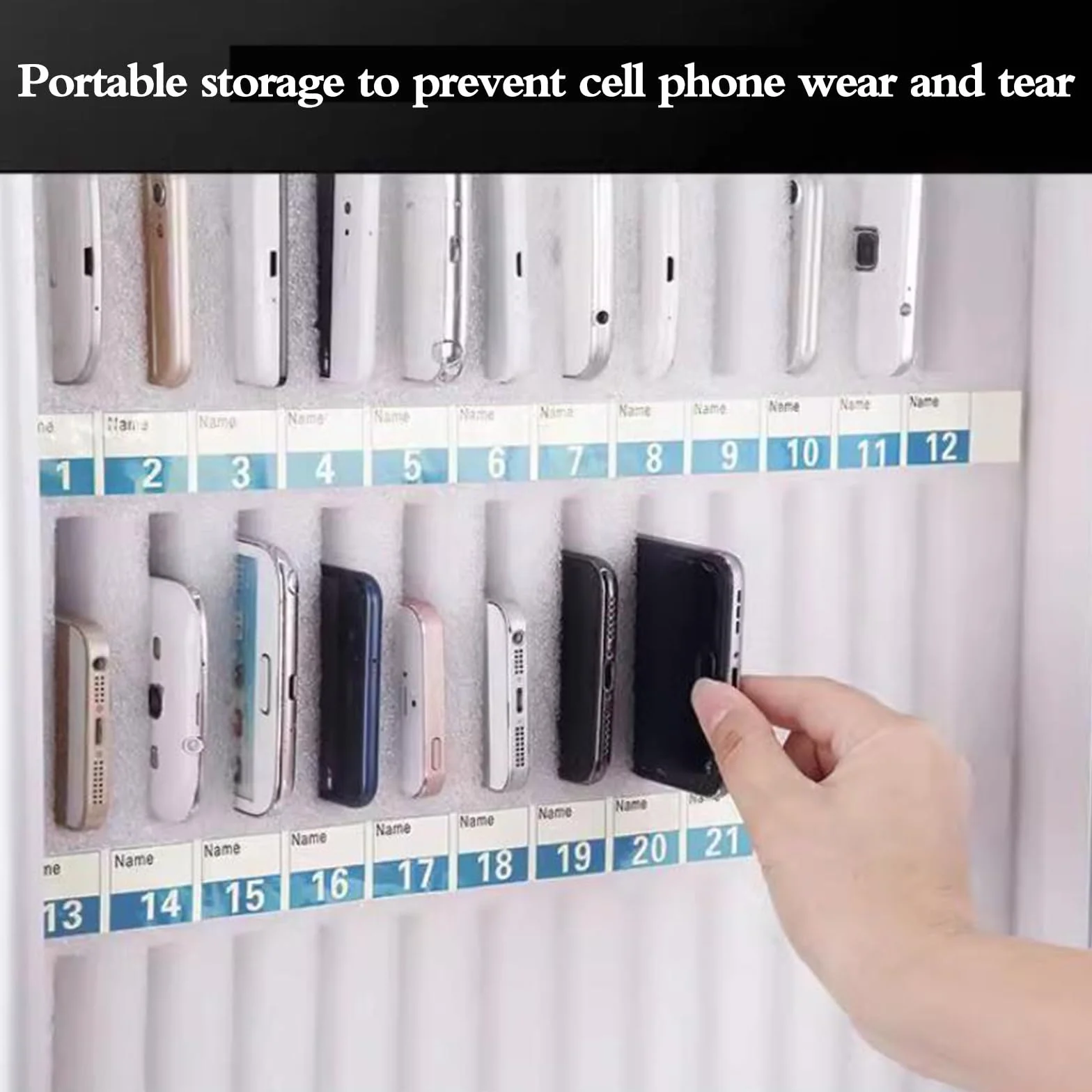 per Telefono con Serratura Sicuro e Multi-griglia da Parete per Studenti e Impiegati Protegge 12-60 Dispositivi (Argento 24)