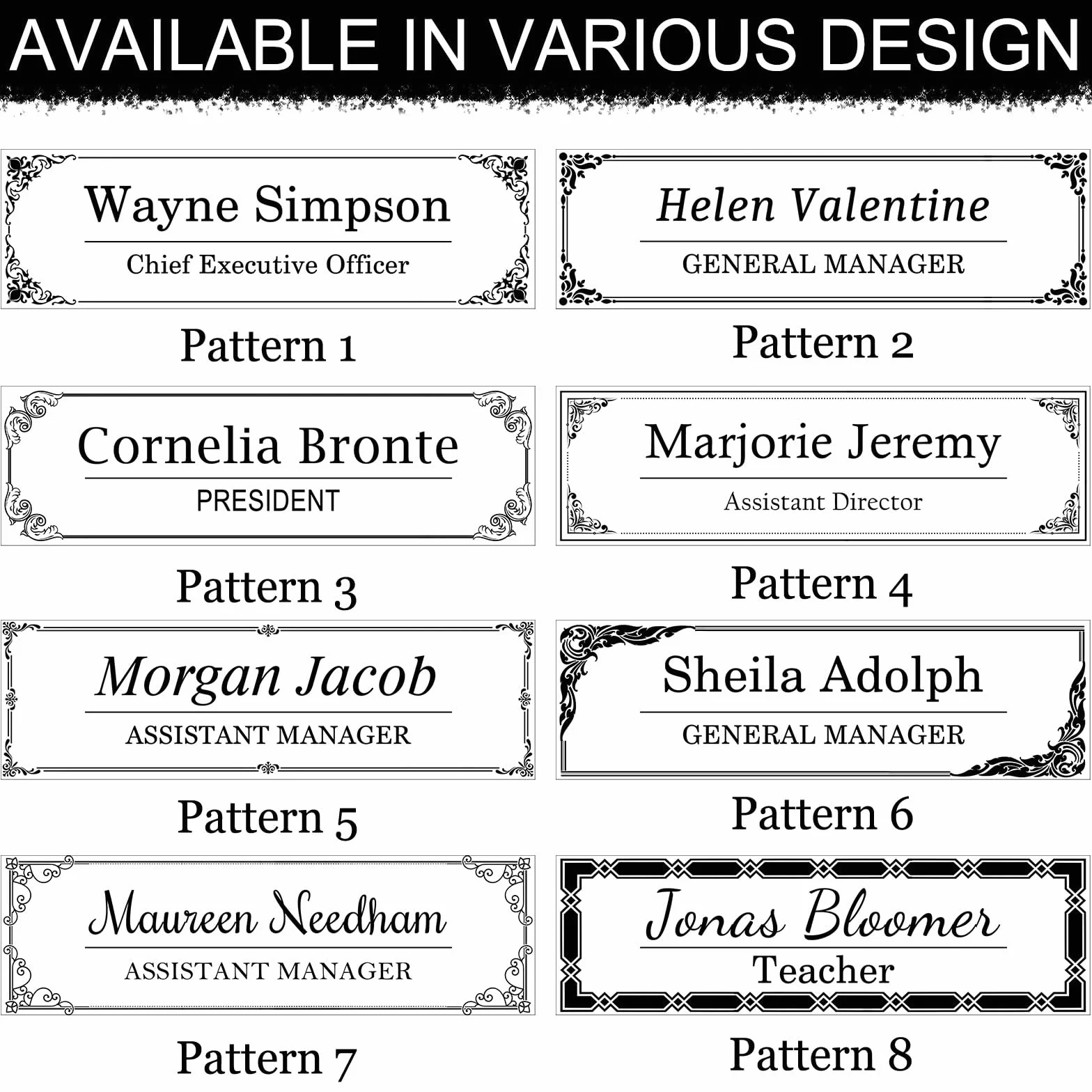 Targhette da Scrivania per Ufficio Targhe Personalizzate in Vetro Acrilico Trasparente 8" x 2,5"
