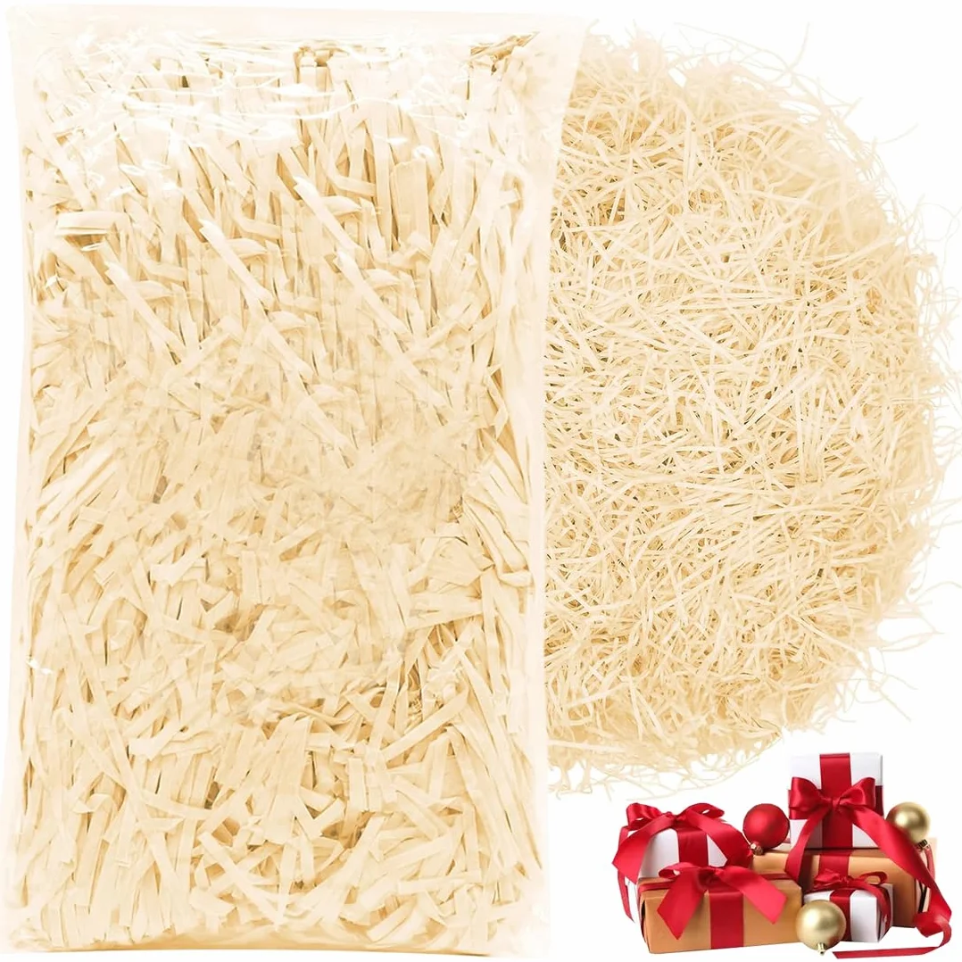 Paglia per Cesti Natalizi 200g, Materiale di Riempimento per Regali e Spedizioni