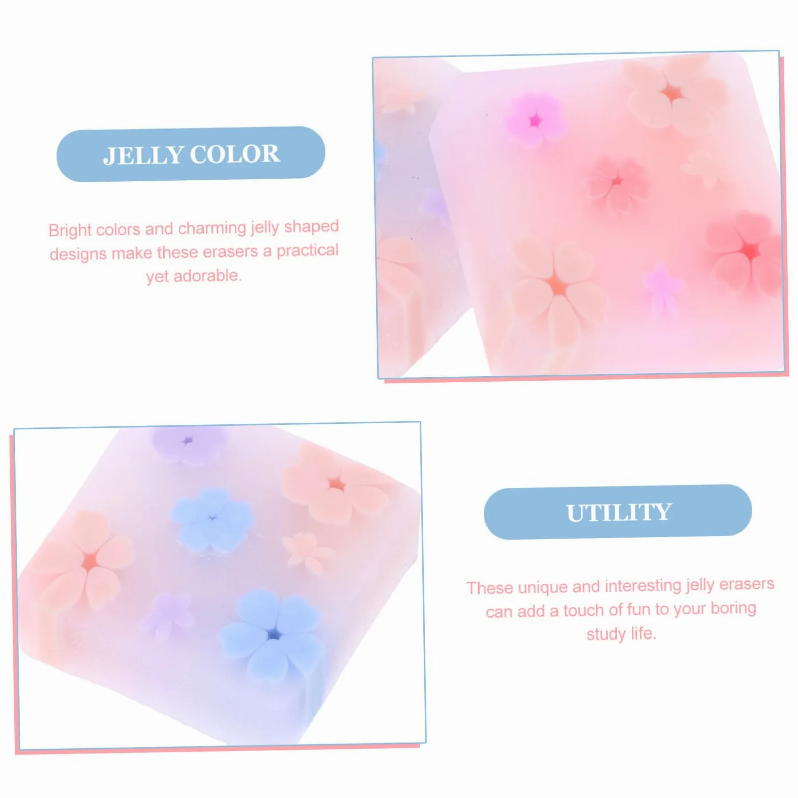Gomme per Cancellare Jelly 32 Pezzi Tpr, Formato Scuola | Premi e Regalo per Back To School Party, Accessorio per Scrittura, Small Jelly Erasers
