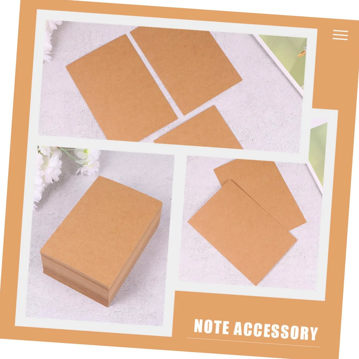 Biglietti di Auguri Vuoti in Carta Kraft 200 Pezzi Stile Classico | Cartoline Bianche per Scrittura Liscia su Superficie Piana, Formato DIY per Messaggi e Lettura