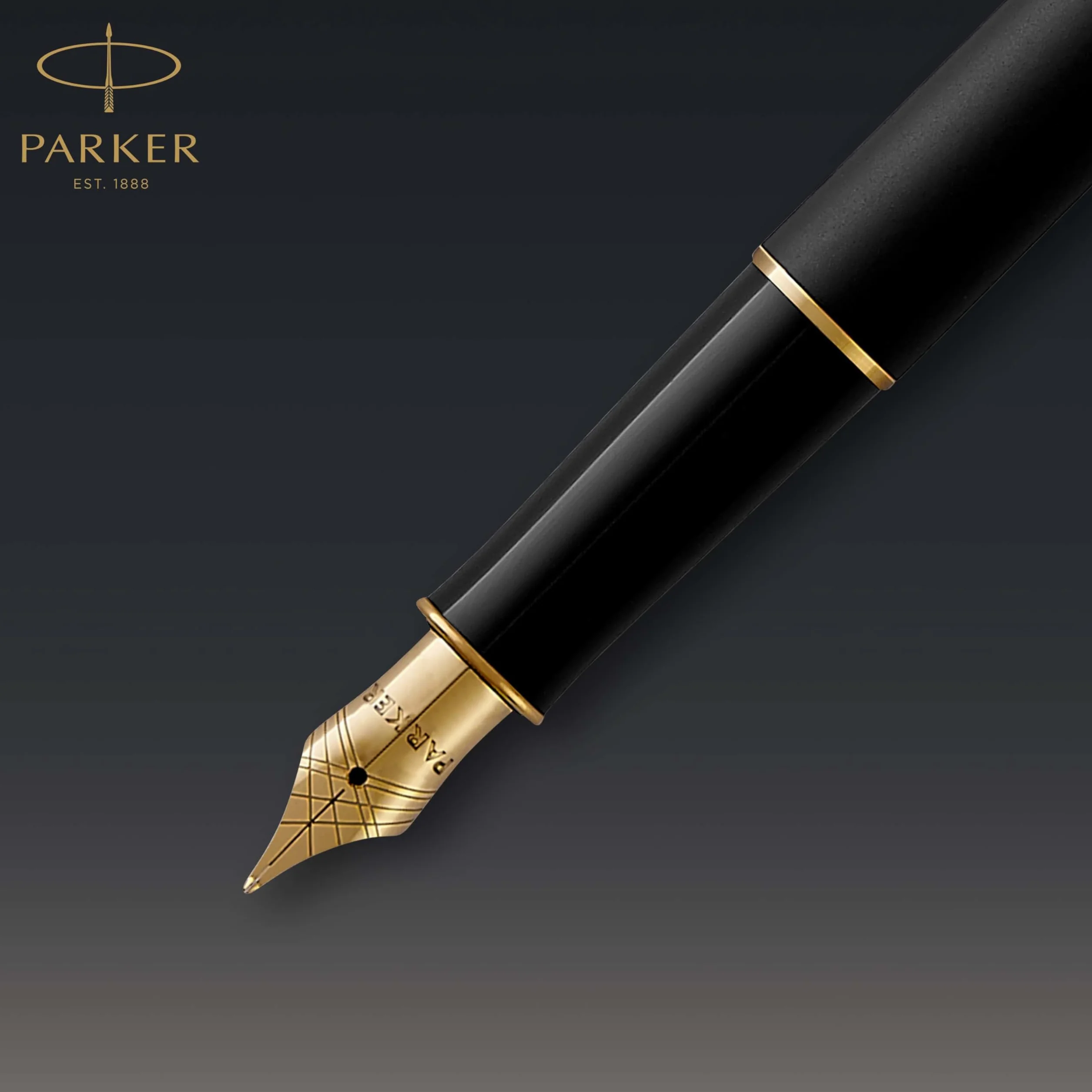 Parker Sonnet penna stilografica nero opaco finiture oro pennino sottile Confezione regalo
