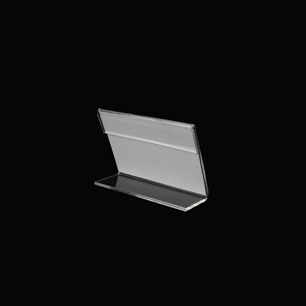 100 mini supporti espositivi in acrilico, 4 cm x 2 cm, per etichette di prezzi, biglietti da visita, cartelli ed etichette