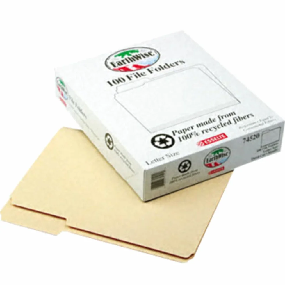 EarthWise by Pendaflex - Cartelline 100% riciclate, formato lettera, taglio 1/3, 100 per confezione Formato Letter Letter Verde standard.
