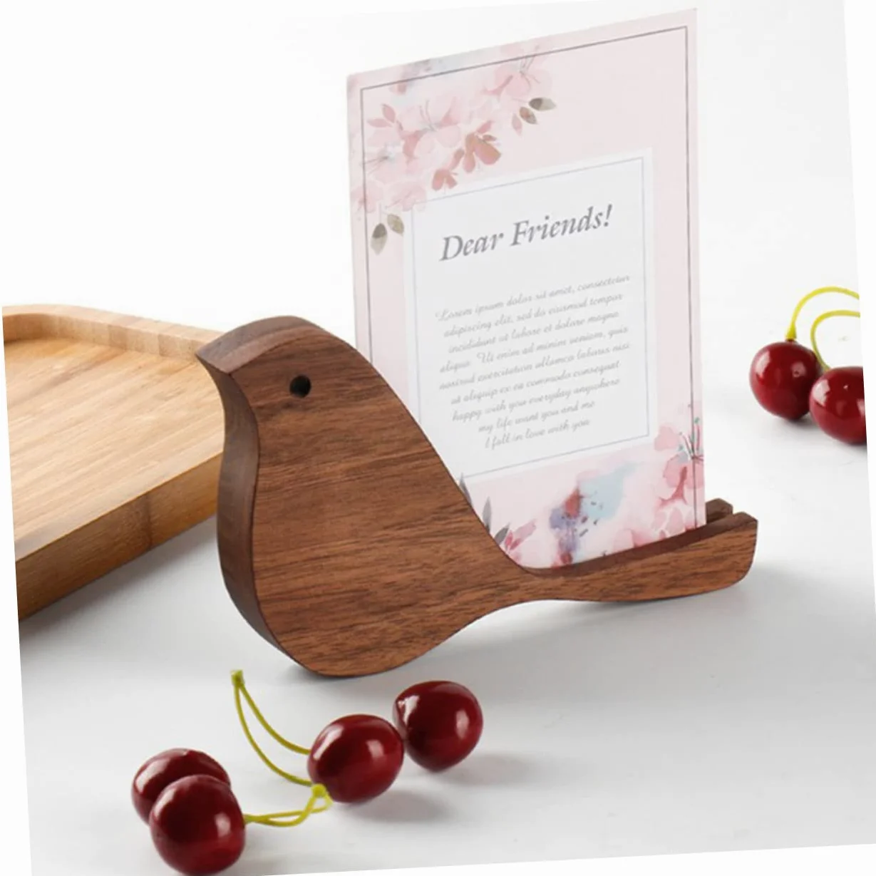 2 Pezzi Eleganti Porta Calendario Da Tavolo in Legno Decorativo Porta Cartoline Per Casa Ufficio Caffè