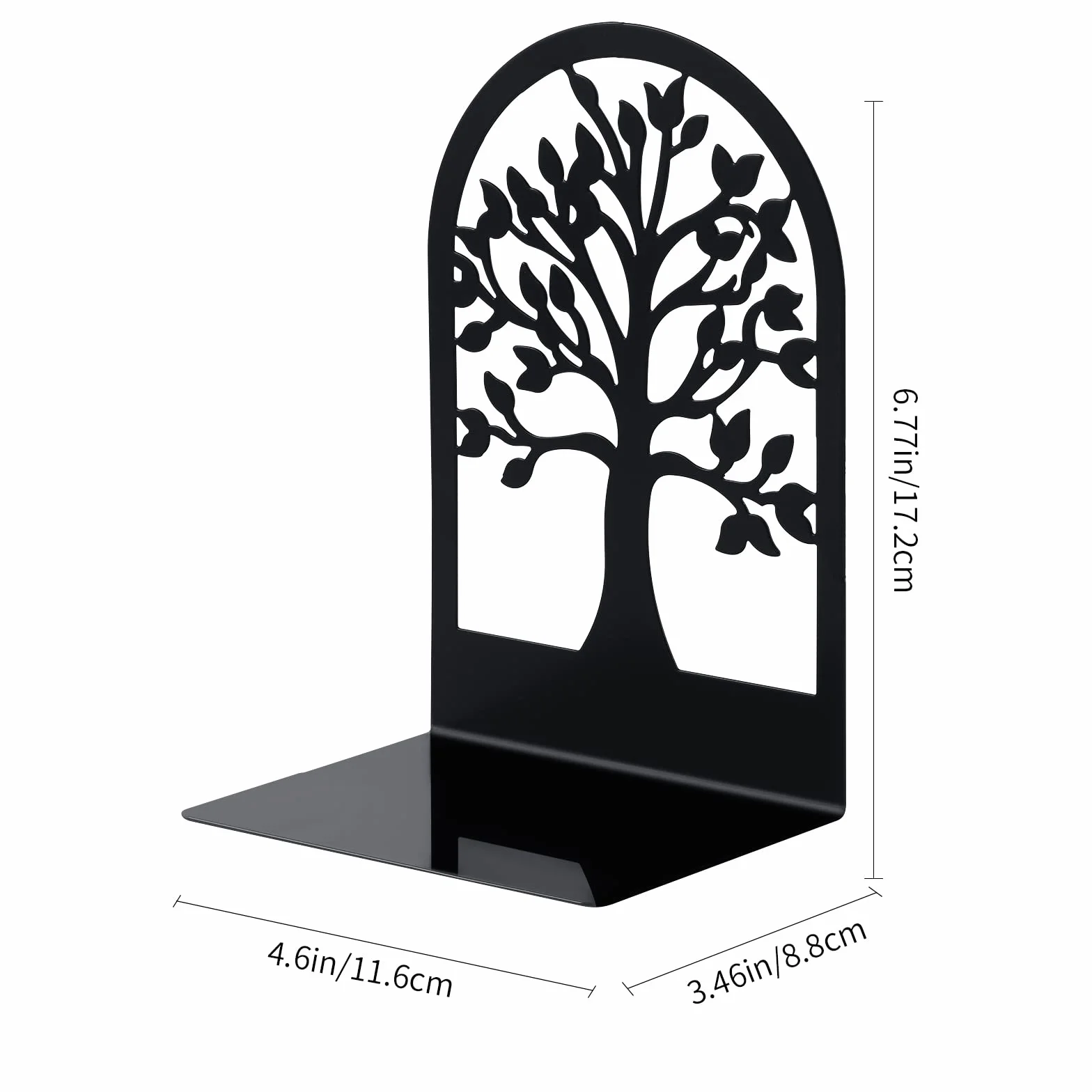 Fermalibri per Mensole in Metallo, Porta Libri per Libreria, Reggi Libri per Ufficio e Casa, Design Nero