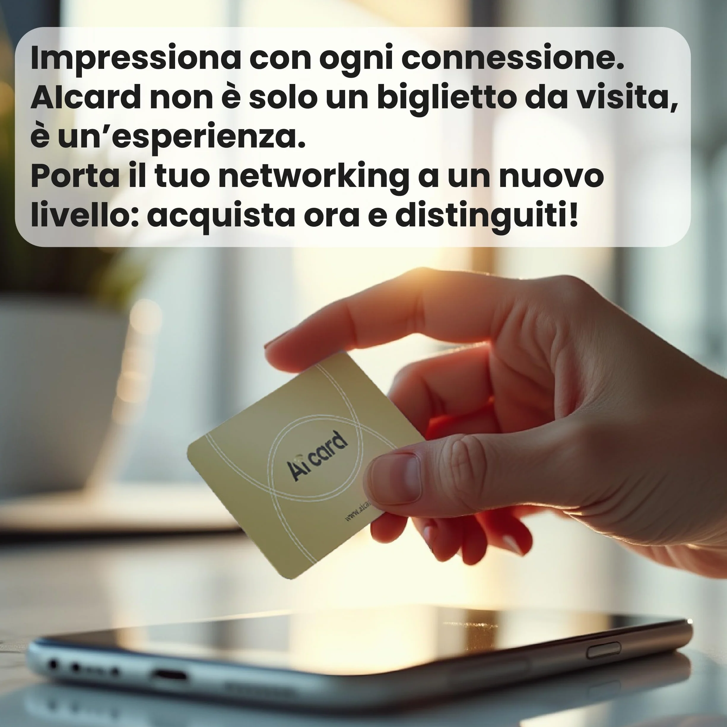 Biglietto da visita Digitale NFC Personalizzabile Aicard NERO Compatibile con smartphone Android e iOS