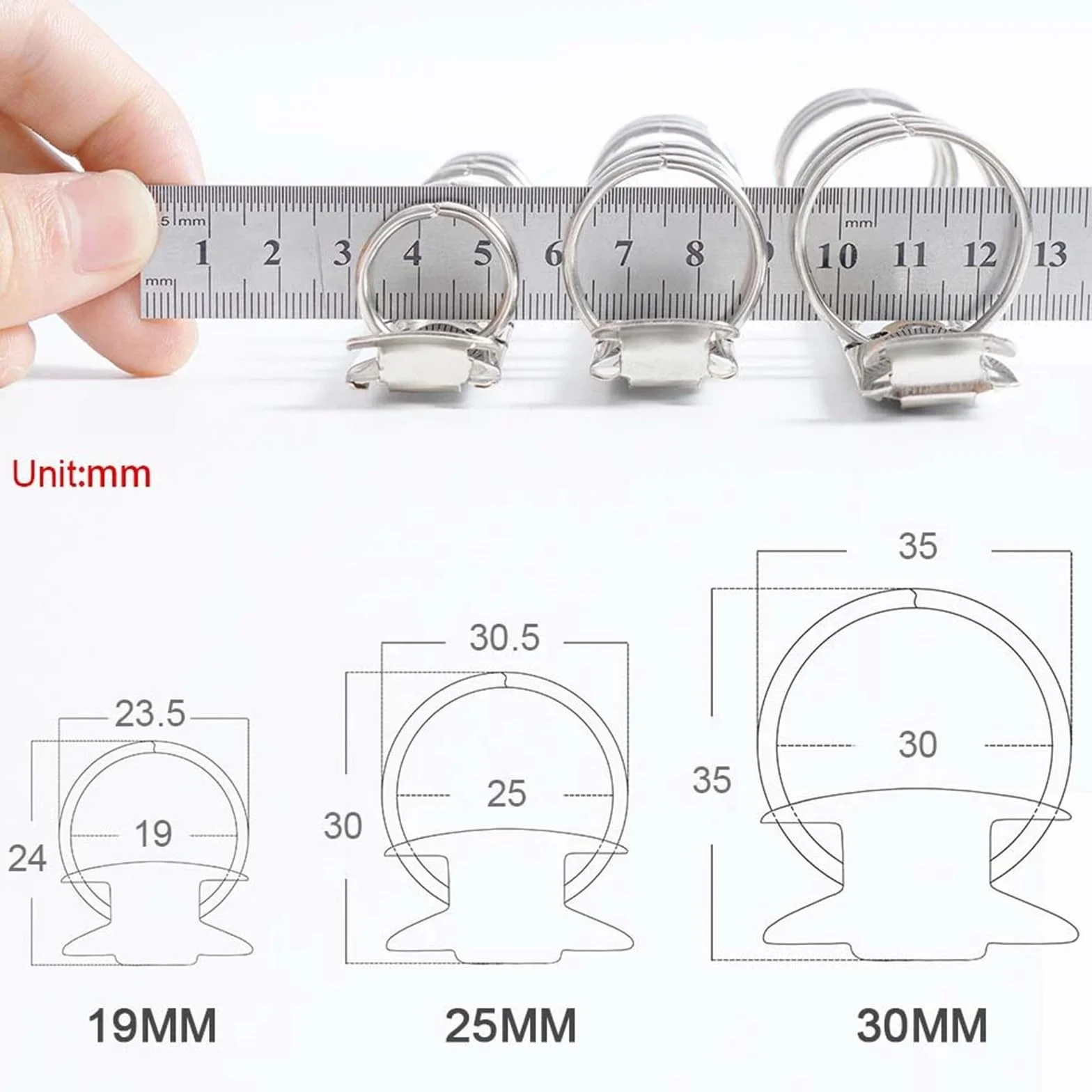 Meccanismo for raccoglitore ad anelli 8 pezzi Cartella in metallo for fogli sciolti Cerchi for rilegatura ricaricabili Clip a spirale A5 A6 A7(Silver-personal-30mm)