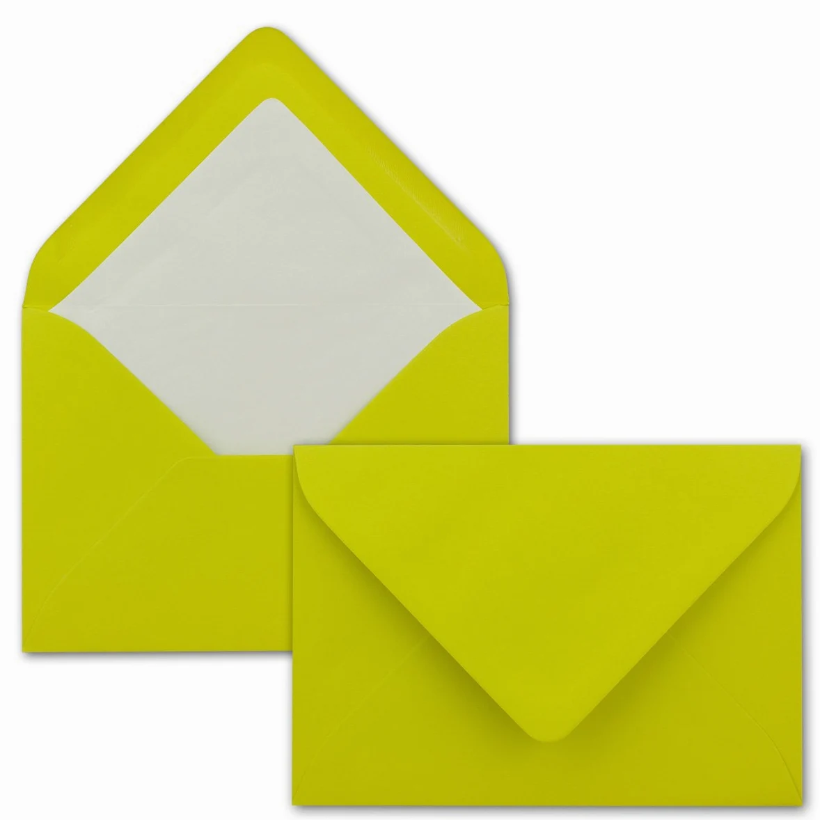 Glüxx-Agent 400 buste per lettere, formato DIN B6, colore giallo chiaro, con fodera in seta bianca, 12,5 x 17,6 cm, 110 g/m², con incollaggio a umido senza finestra