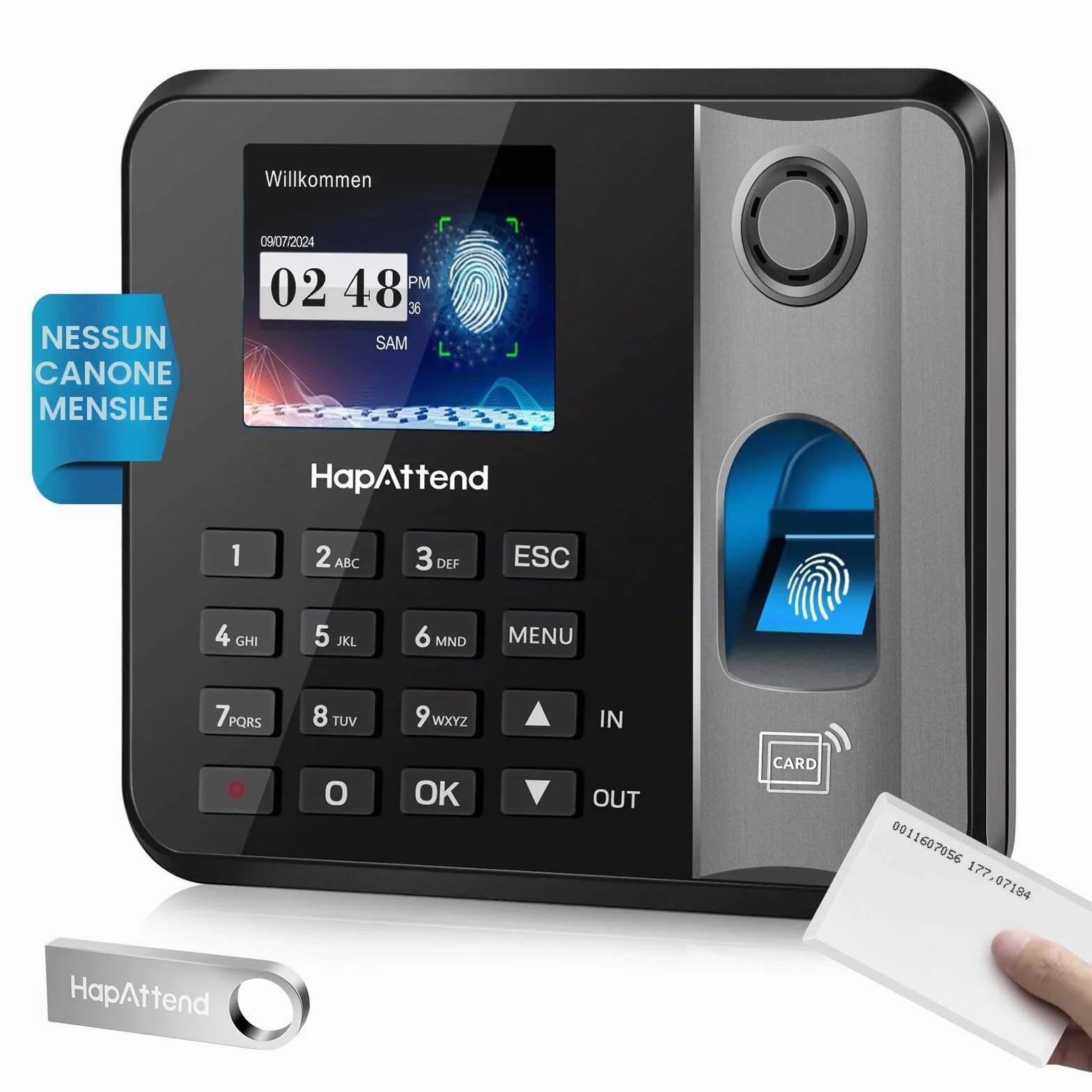 Badge RFID aggiuntivi kit 10 per HapAttend TC1 TC2 MB1 MB2 H1 H2 H3