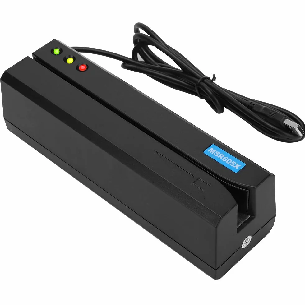 Lettore di Schede a Banda Magnetica MSR605X, Indicatore LED e Cicalino per Stato di Lettura e Scrittura, velocità Manuale Alta e Bassa, Supporto a 3 Tracce ISO ANSI DIN