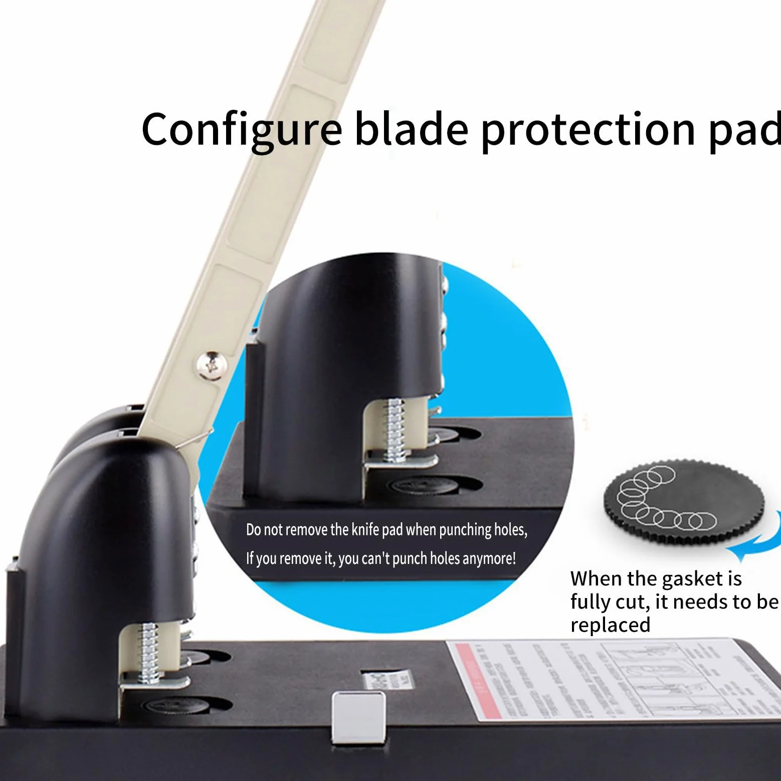 Perforatrice a 2 fori per servizio, capacità 150 fogli, perforatrice per carta, impugnatura ergonomica, per risparmiare manodopera, punzoni industriali con vassoio per coriandoli