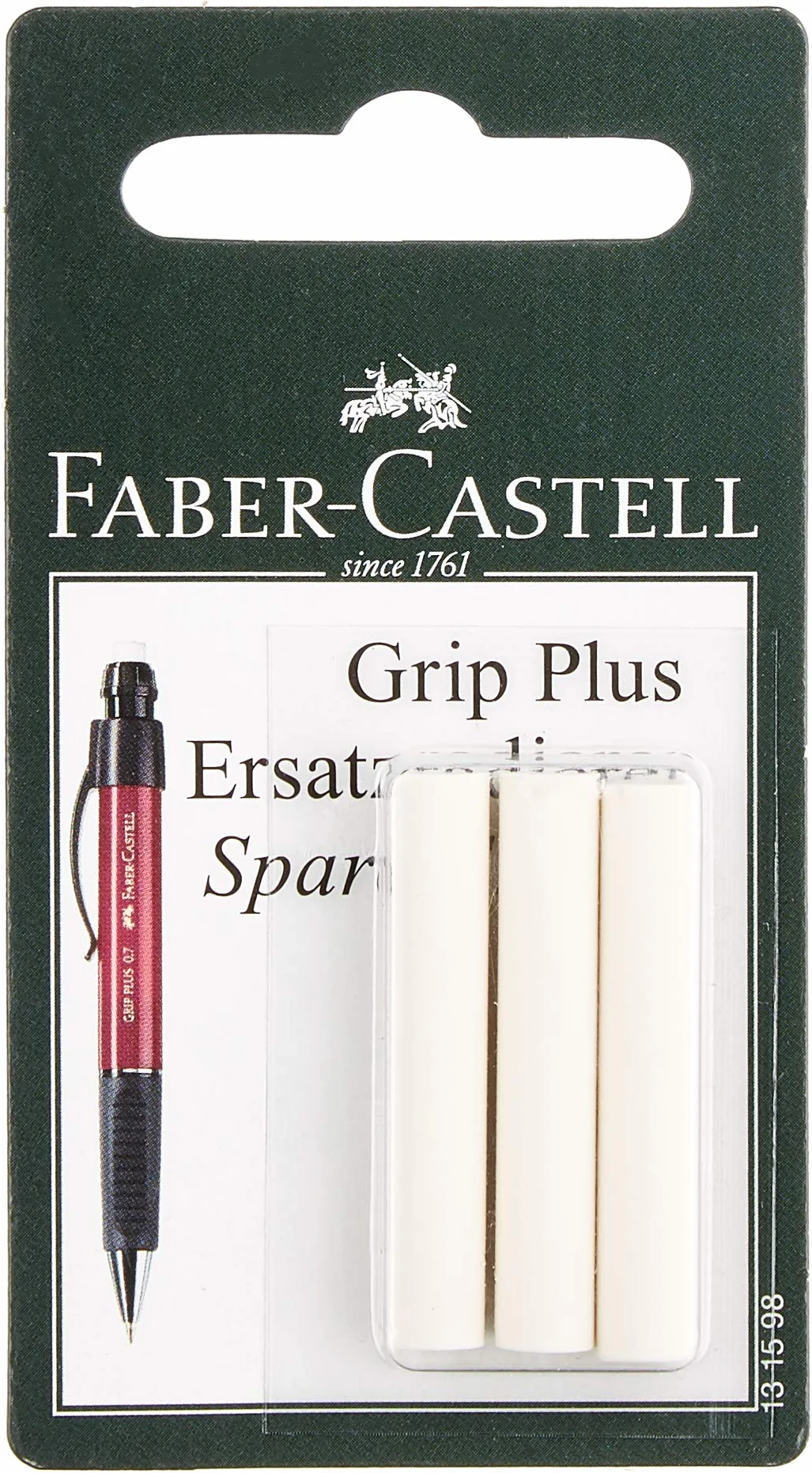 Faber-Castell Gomme di ricambio per matita meccanica Grip Matic, confezione da 3